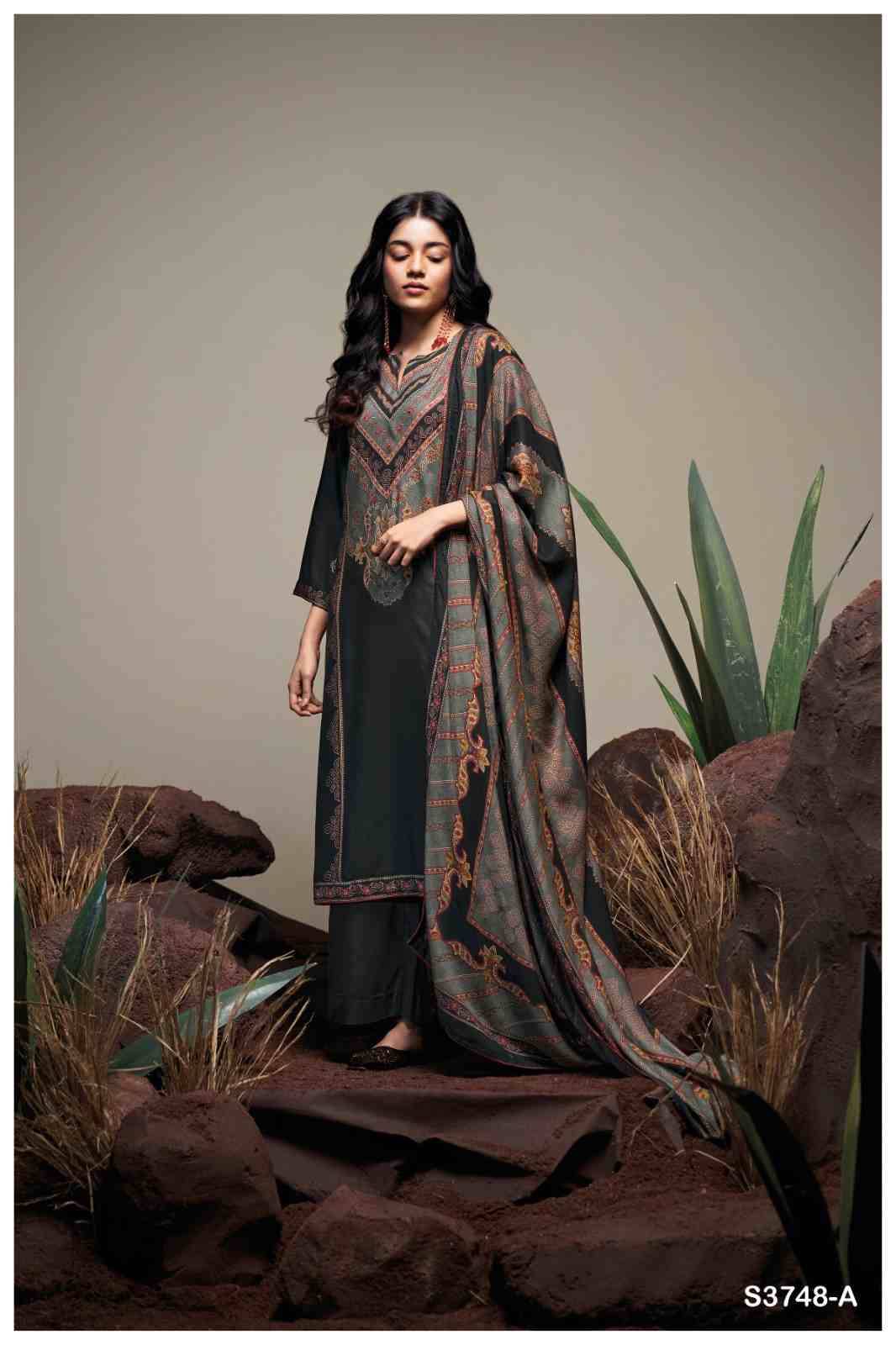 Belliza-3748 By Ganga Fashion 3748-A To 3748-D Series Beautiful Festive Suits Colorful Stylish Fancy Casual Wear & Ethnic Wear Pure Pashmina Dresses At Wholesale Price
