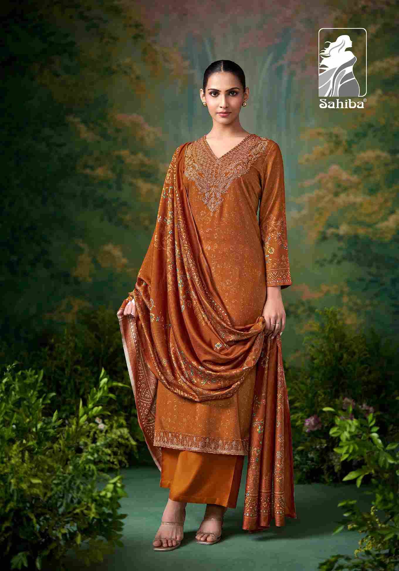 Shazmina By Sahiba Fabrics Beautiful Festive Suits Colorful Stylish Fancy Casual Wear & Ethnic Wear Pure Pashmina Print Dresses At Wholesale Price