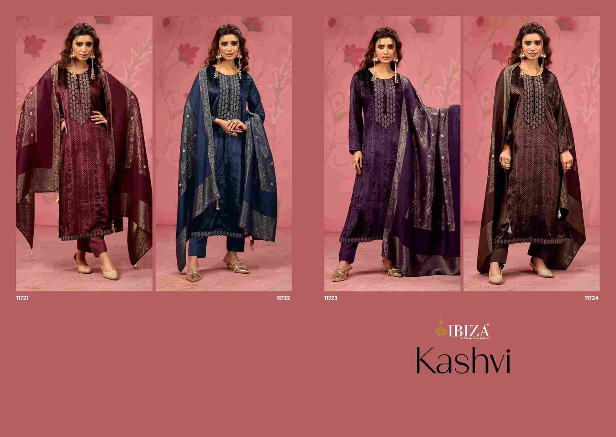 Kashvi By Ibiza 11721 To 11724 Series Beautiful Festive Suits Colorful Stylish Fancy Casual Wear & Ethnic Wear Pure Velvet Dresses At Wholesale Price