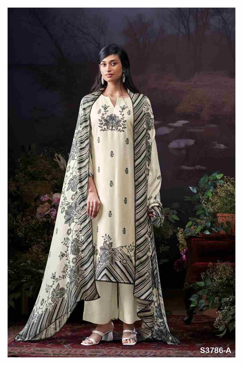 Eleanor-3786 By Ganga Fashion 3786-A To 3786-C Series Beautiful Festive Suits Colorful Stylish Fancy Casual Wear & Ethnic Wear Pure Pashmina Dresses At Wholesale Price