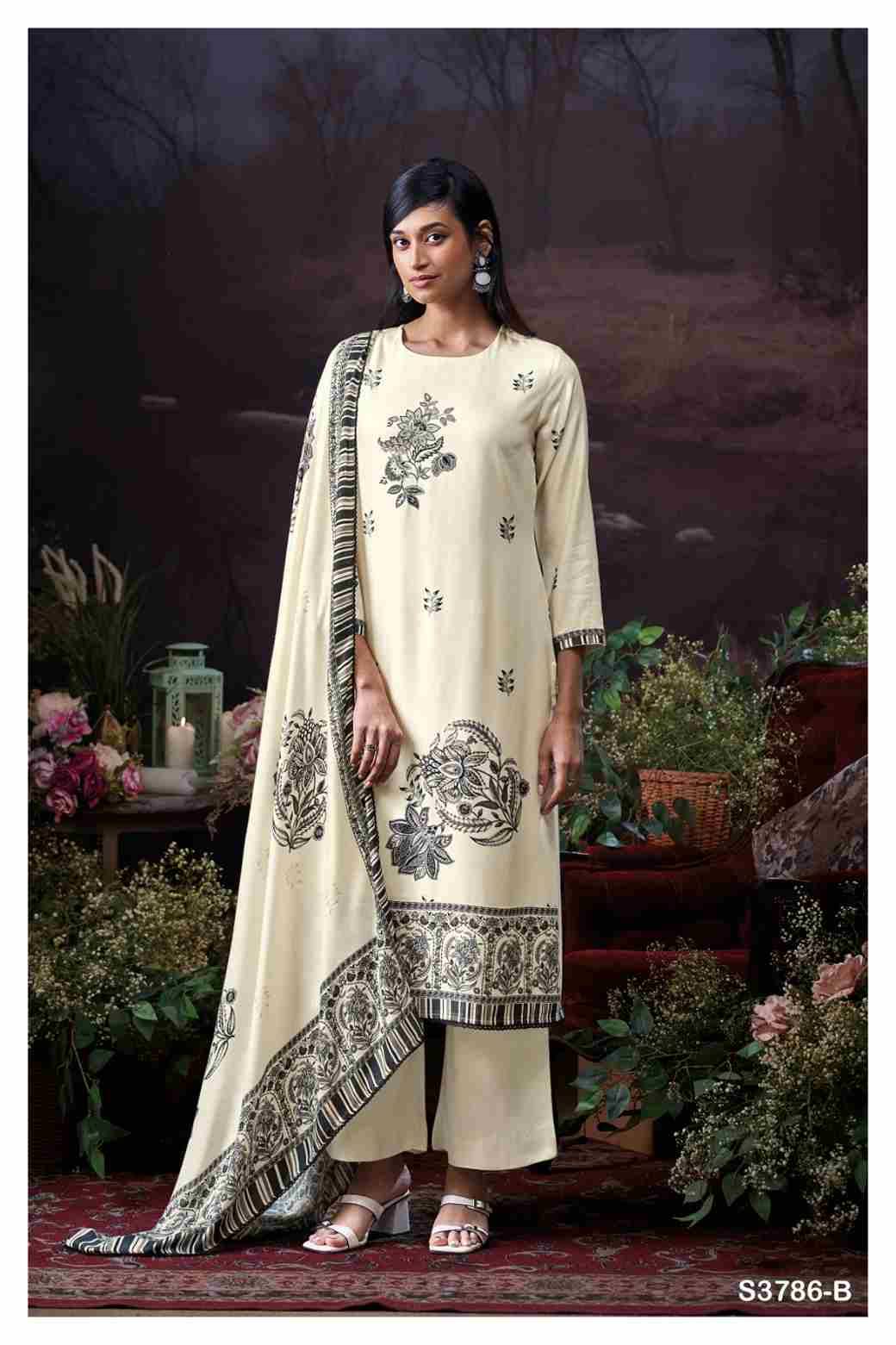 Eleanor-3786 By Ganga Fashion 3786-A To 3786-C Series Beautiful Festive Suits Colorful Stylish Fancy Casual Wear & Ethnic Wear Pure Pashmina Dresses At Wholesale Price