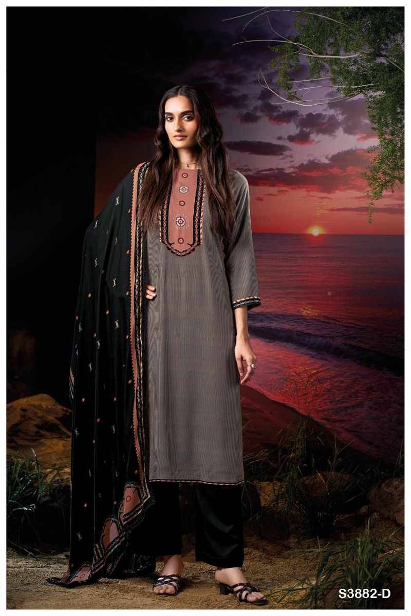 Zarina-3882 By Ganga Fashion 3882-A To 3882-D Series Beautiful Festive Suits Colorful Stylish Fancy Casual Wear & Ethnic Wear Pure Pashmina Dresses At Wholesale Price