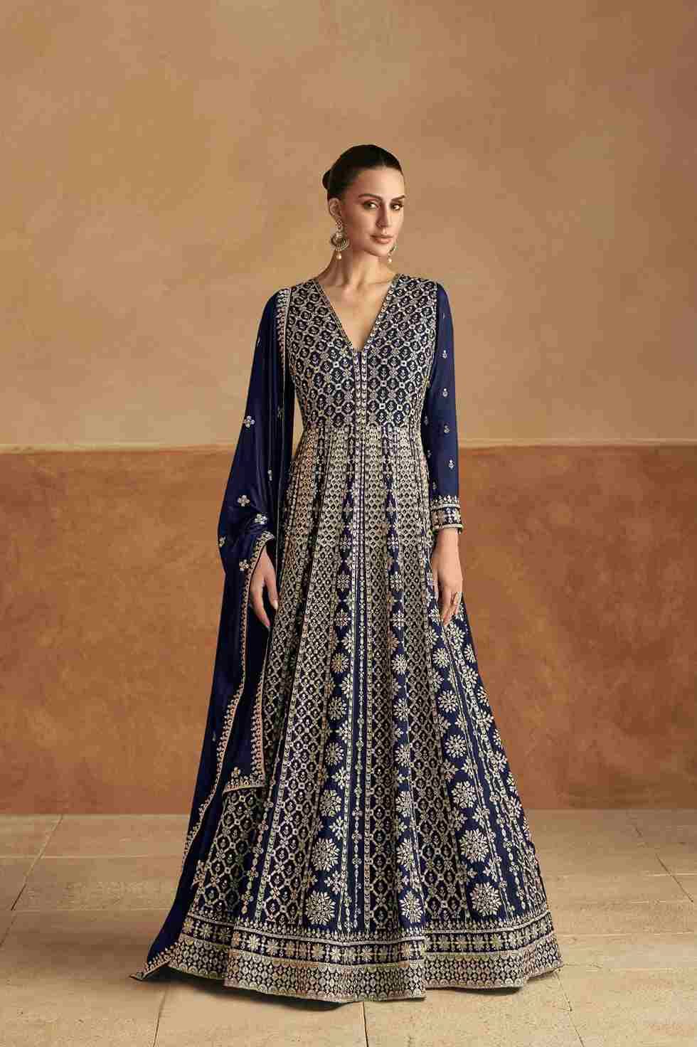 Nagma Gold By Gulkayra Designer 7510-I To 7510-L Series Designer Stylish Fancy Colorful Beautiful Party Wear & Ethnic Wear Collection Chinnon Gown With Bottom At Wholesale Price