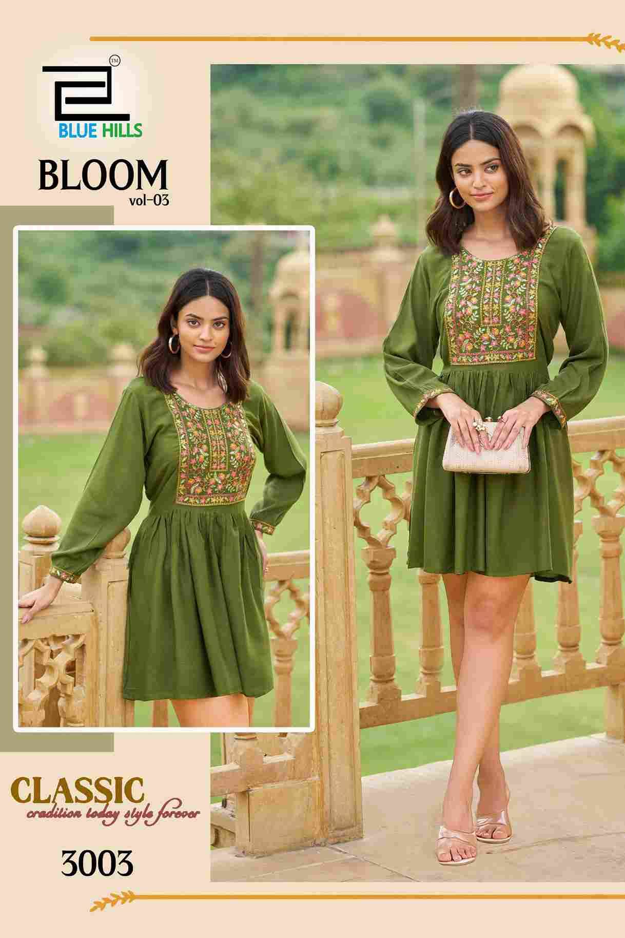 Bloom Vol-3 By Blue Hills 3001 To 3004 Series Designer Stylish Fancy Colorful Beautiful Party Wear & Ethnic Wear Collection Rayon With Work Tops At Wholesale Price