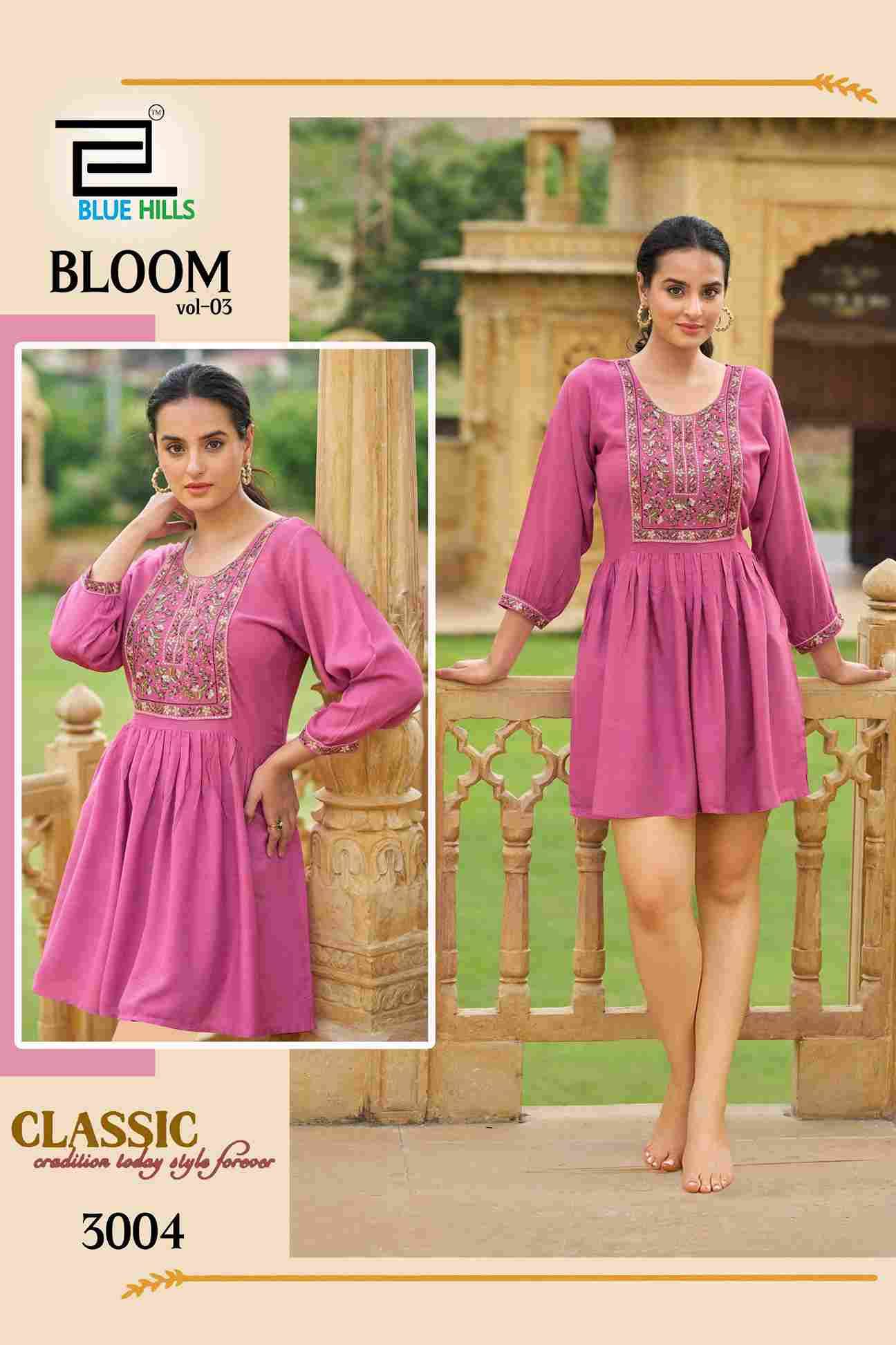 Bloom Vol-3 By Blue Hills 3001 To 3004 Series Designer Stylish Fancy Colorful Beautiful Party Wear & Ethnic Wear Collection Rayon With Work Tops At Wholesale Price