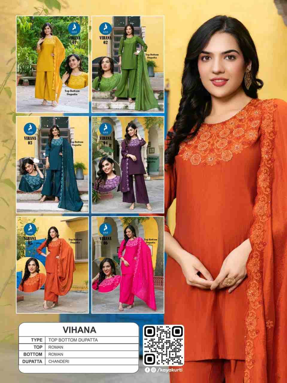 Vihana By Kaya 01 To 06 Series Designer Festive Suits Beautiful Stylish Fancy Colorful Party Wear & Occasional Wear Roman Dresses At Wholesale Price
