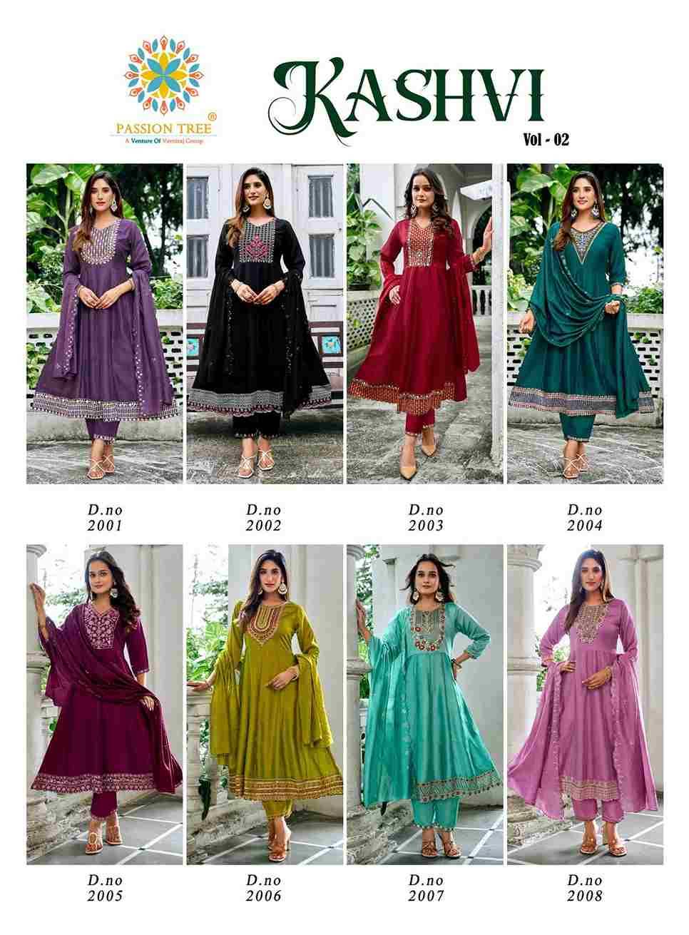 Kashvi Vol-2 By Passion Tree 2001 To 2008 Series Beautiful Festive Suits Colorful Stylish Fancy Casual Wear & Ethnic Wear Vichitra Silk Dresses At Wholesale Price