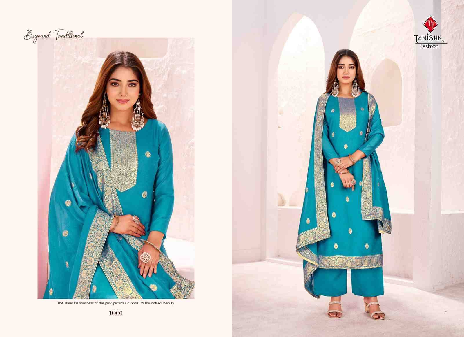 Evira By Tanishk Fashion 1001 To 1004 Series Beautiful Festive Suits Colorful Stylish Fancy Casual Wear & Ethnic Wear Muslin Jacquard Dresses At Wholesale Price
