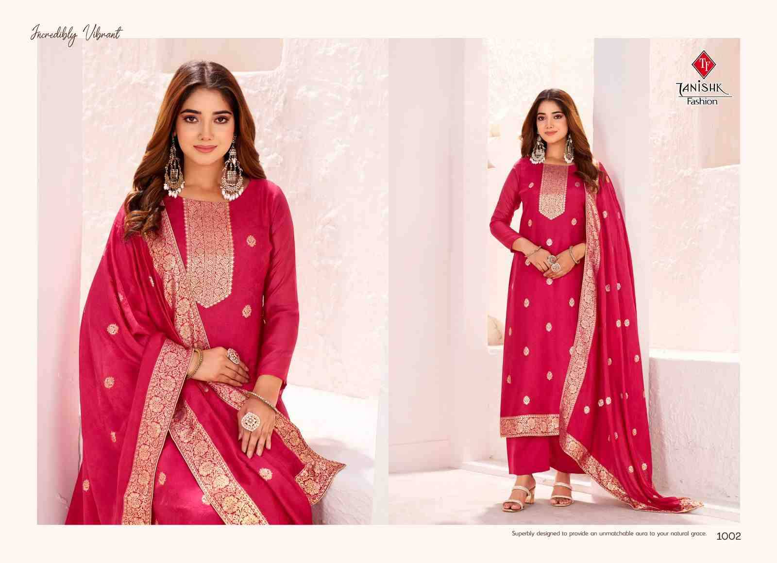 Evira By Tanishk Fashion 1001 To 1004 Series Beautiful Festive Suits Colorful Stylish Fancy Casual Wear & Ethnic Wear Muslin Jacquard Dresses At Wholesale Price