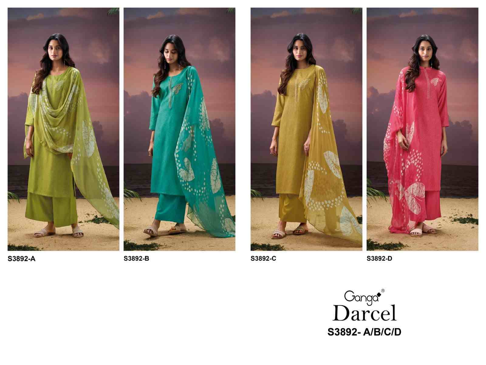 Darcel-3892 By Ganga Fashion 3892-A To 3892-D Series Beautiful Festive Suits Stylish Colorful Fancy Casual Wear & Ethnic Wear Premium Pashmina Print Dresses At Wholesale Price