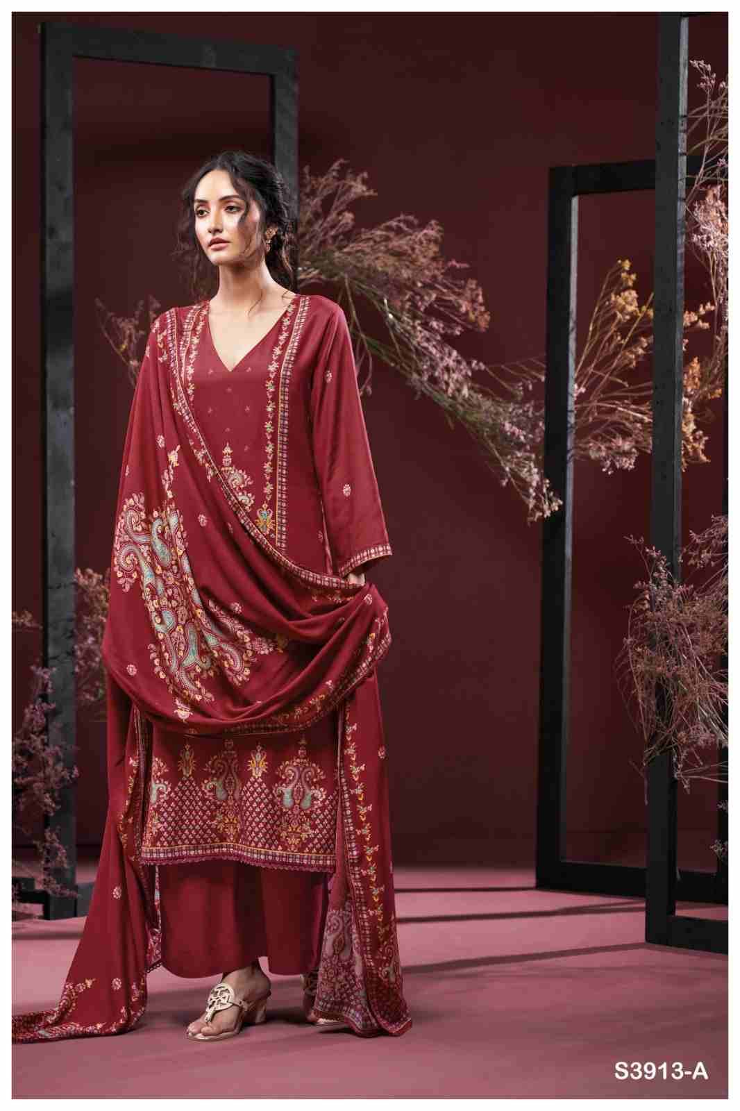 Gulnaz-3913 By Ganga Fashion 3913-A To 3913-D Series Beautiful Festive Suits Stylish Colorful Fancy Casual Wear & Ethnic Wear Premium Pashmina Print Dresses At Wholesale Price