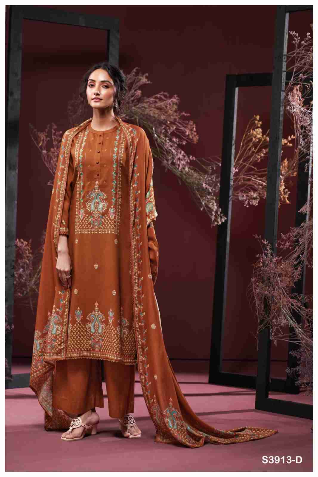 Gulnaz-3913 By Ganga Fashion 3913-A To 3913-D Series Beautiful Festive Suits Stylish Colorful Fancy Casual Wear & Ethnic Wear Premium Pashmina Print Dresses At Wholesale Price