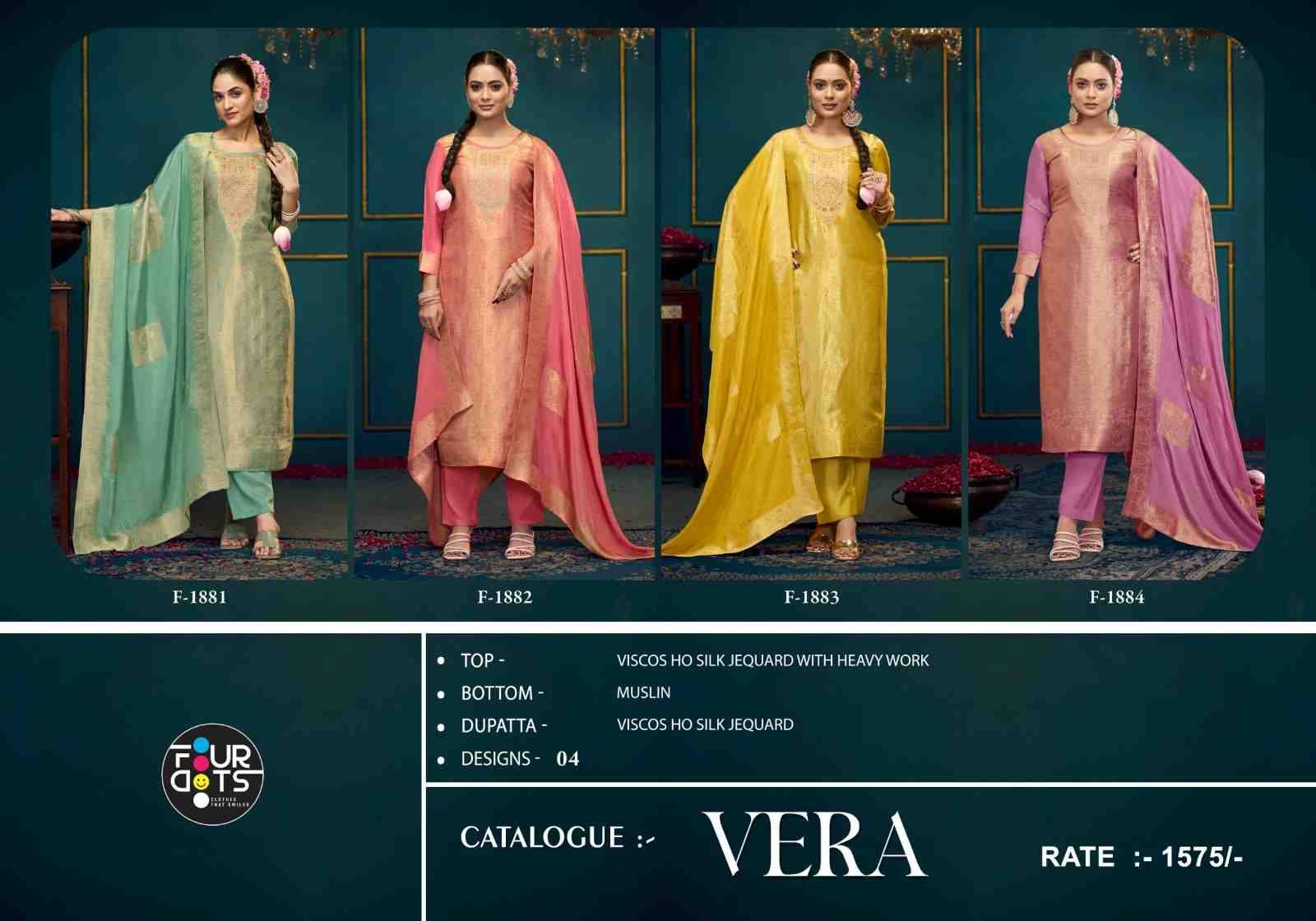 Vera By Four Dots 1881 To 1884 Series Designer Stylish Fancy Colorful Beautiful Party Wear & Ethnic Wear Collection Viscose Silk Jacquard Dresses At Wholesale Price