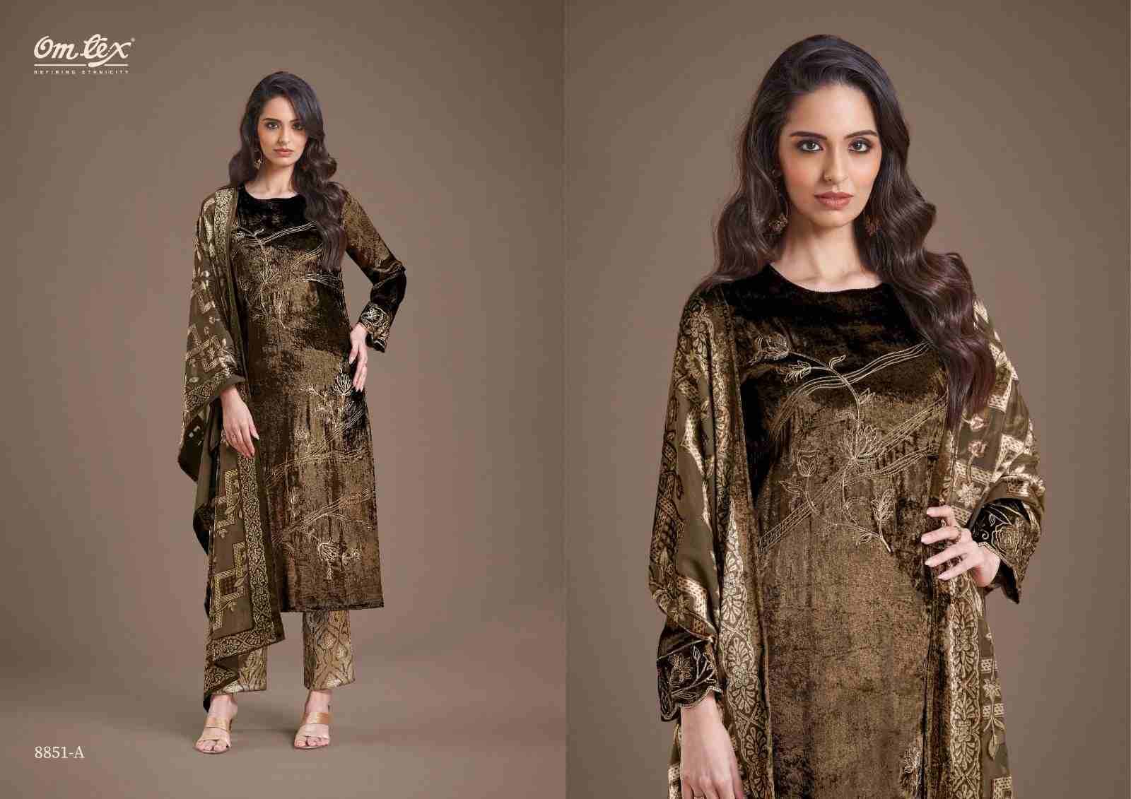Ritha Vol-27 By Om Tex 8851-A To 8851-D Series Beautiful Festive Suits Colorful Stylish Fancy Casual Wear & Ethnic Wear Viscose Velvet Dresses At Wholesale Price