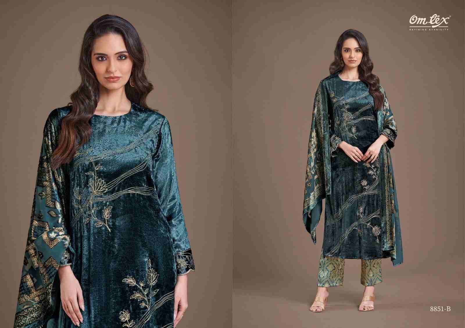Ritha Vol-27 By Om Tex 8851-A To 8851-D Series Beautiful Festive Suits Colorful Stylish Fancy Casual Wear & Ethnic Wear Viscose Velvet Dresses At Wholesale Price