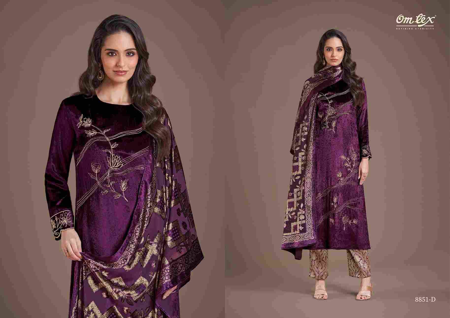Ritha Vol-27 By Om Tex 8851-A To 8851-D Series Beautiful Festive Suits Colorful Stylish Fancy Casual Wear & Ethnic Wear Viscose Velvet Dresses At Wholesale Price