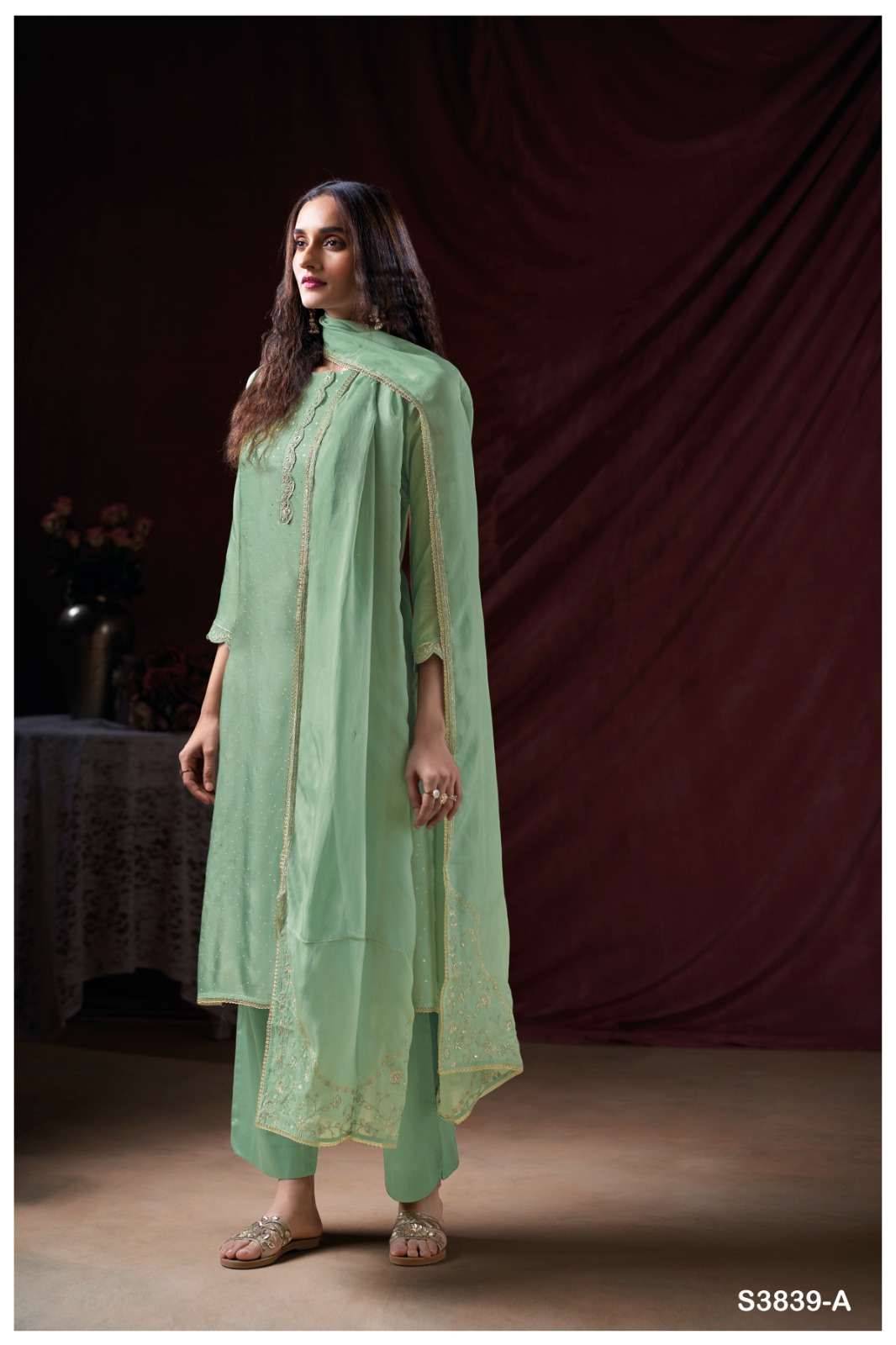 Maysha-3839 By Ganga Fashion 3839-A To 3839-B Series Beautiful Festive Suits Stylish Colorful Fancy Casual Wear & Ethnic Wear Premium Bemberg Silk Print Dresses At Wholesale Price