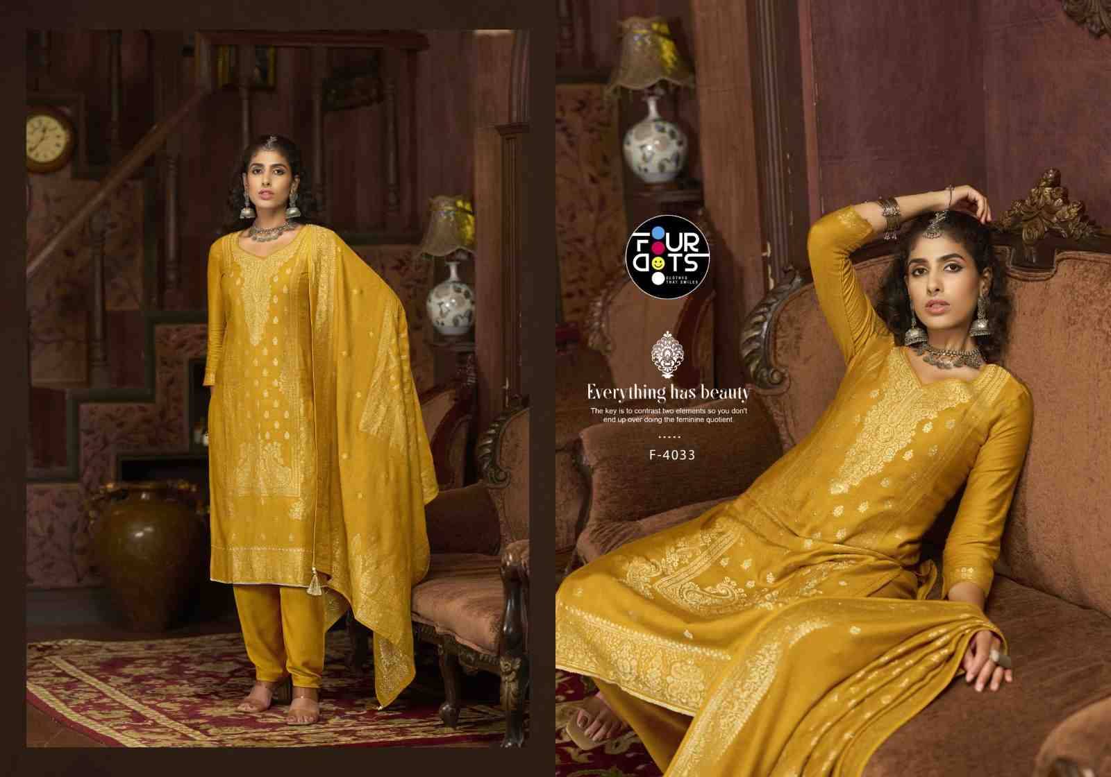 Emmie By Four Dots 4031 To 4034 Series Designer Stylish Fancy Colorful Beautiful Party Wear & Ethnic Wear Collection Viscose Pashmina Jacquard Dresses At Wholesale Price