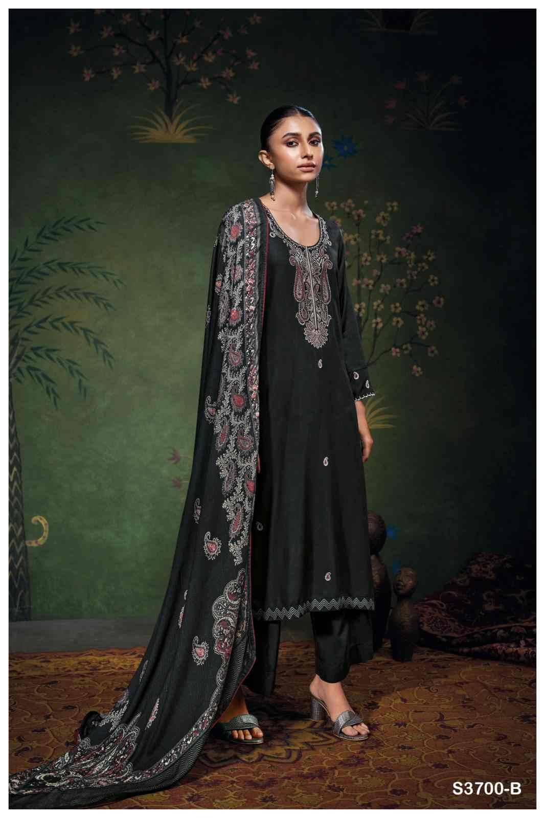 Beyla-3700 By Ganga Fashion 3700-A To 3700-D Series Beautiful Festive Suits Stylish Colorful Fancy Casual Wear & Ethnic Wear Premium Pashmina Print Dresses At Wholesale Price