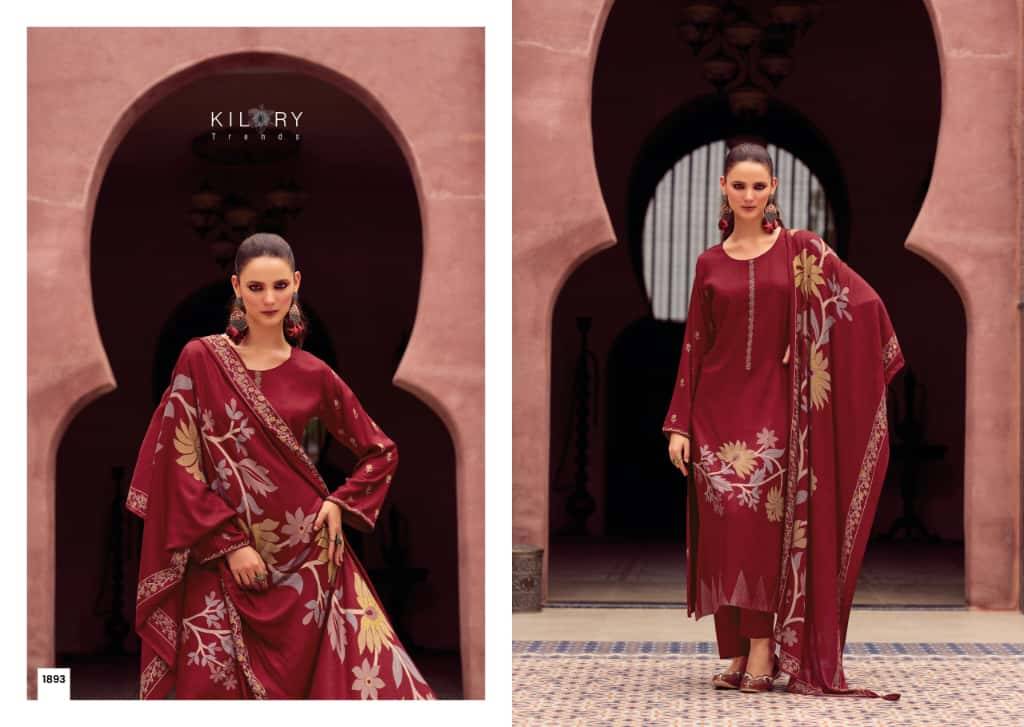 Zarina Excel By Kilory 1891 To 1896 Series Designer Festive Suits Beautiful Fancy Colorful Stylish Party Wear & Occasional Wear Pure Viscose Pashmina Dresses At Wholesale Price