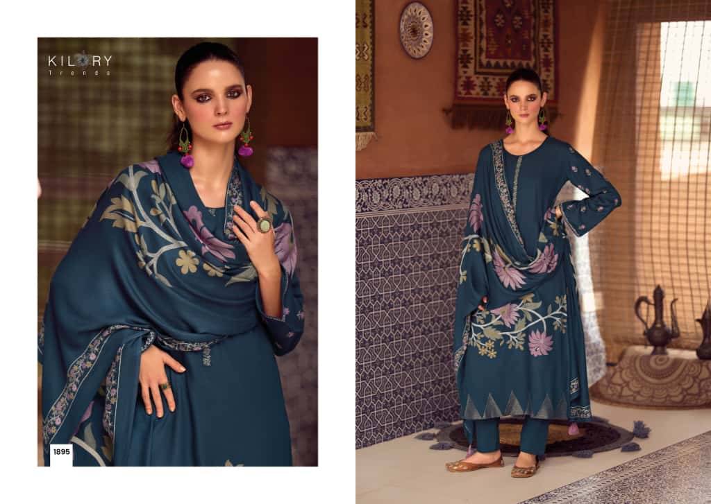 Zarina Excel By Kilory 1891 To 1896 Series Designer Festive Suits Beautiful Fancy Colorful Stylish Party Wear & Occasional Wear Pure Viscose Pashmina Dresses At Wholesale Price