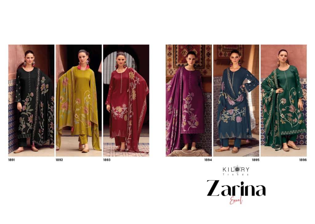 Zarina Excel By Kilory 1891 To 1896 Series Designer Festive Suits Beautiful Fancy Colorful Stylish Party Wear & Occasional Wear Pure Viscose Pashmina Dresses At Wholesale Price