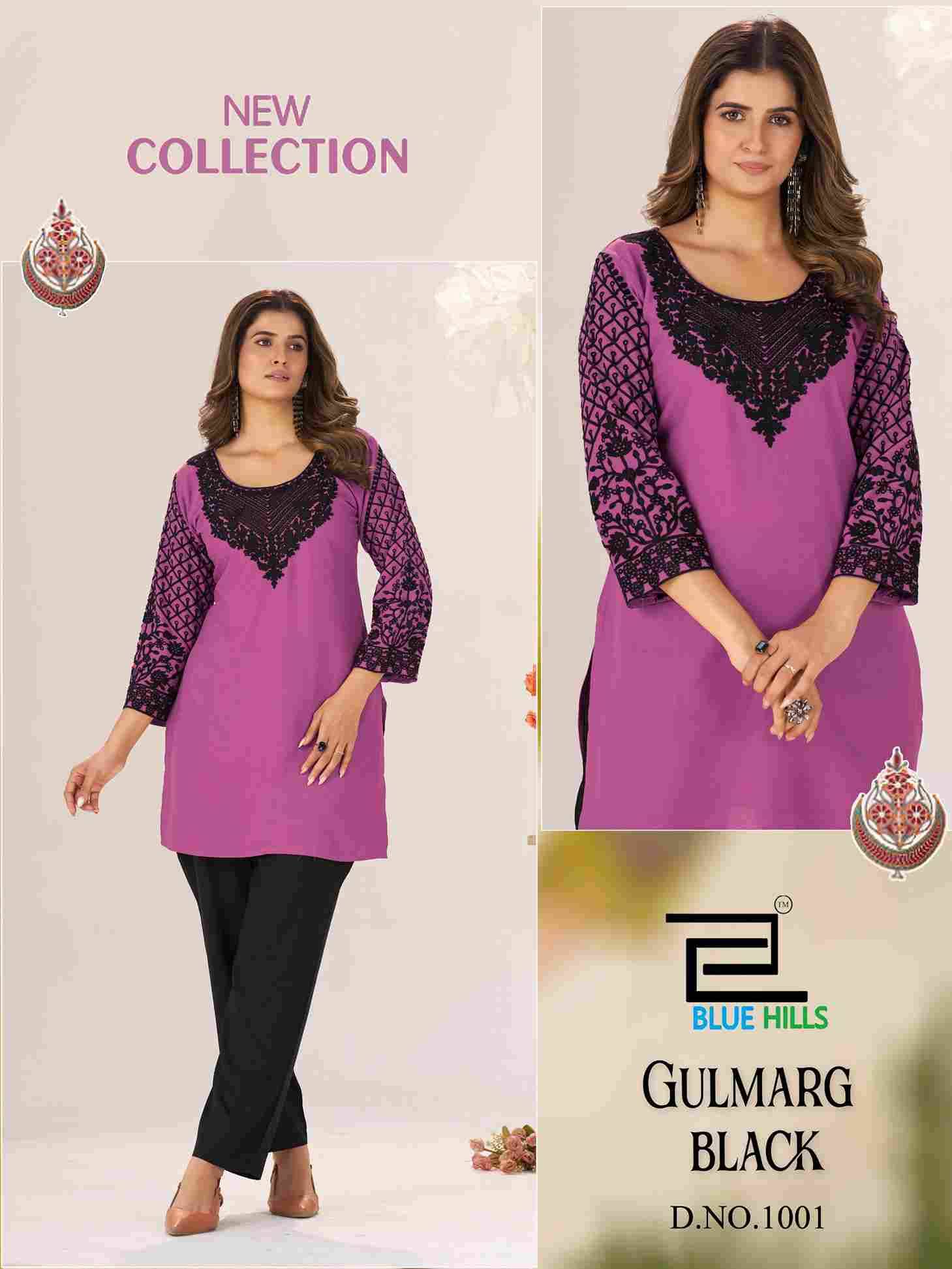 Gulmarg Black By Blue Hills 1001 To 1004 Series Designer Stylish Fancy Colorful Beautiful Party Wear & Ethnic Wear Collection Heavy Rayon Print Kurtis At Wholesale Price
