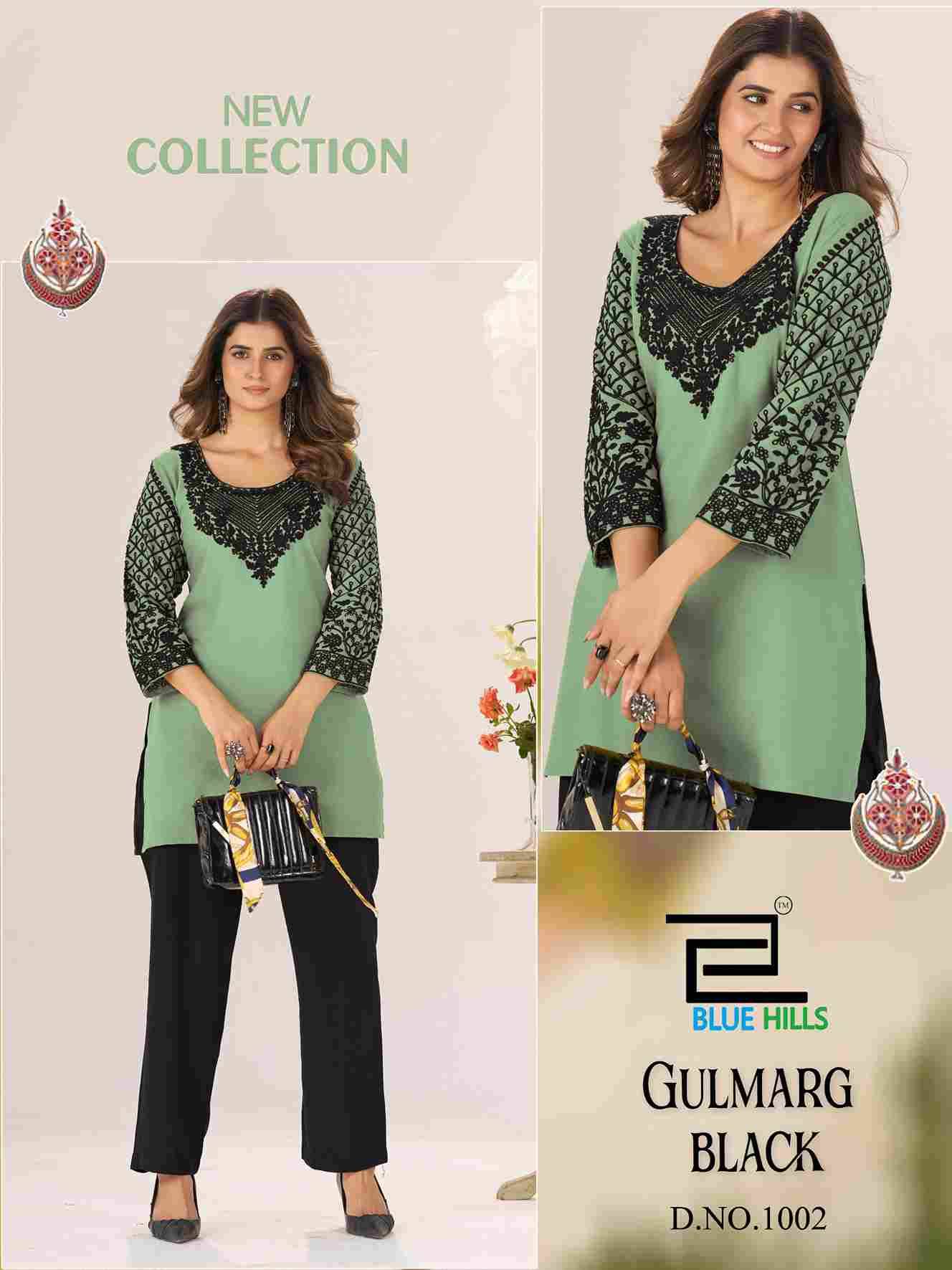 Gulmarg Black By Blue Hills 1001 To 1004 Series Designer Stylish Fancy Colorful Beautiful Party Wear & Ethnic Wear Collection Heavy Rayon Print Kurtis At Wholesale Price