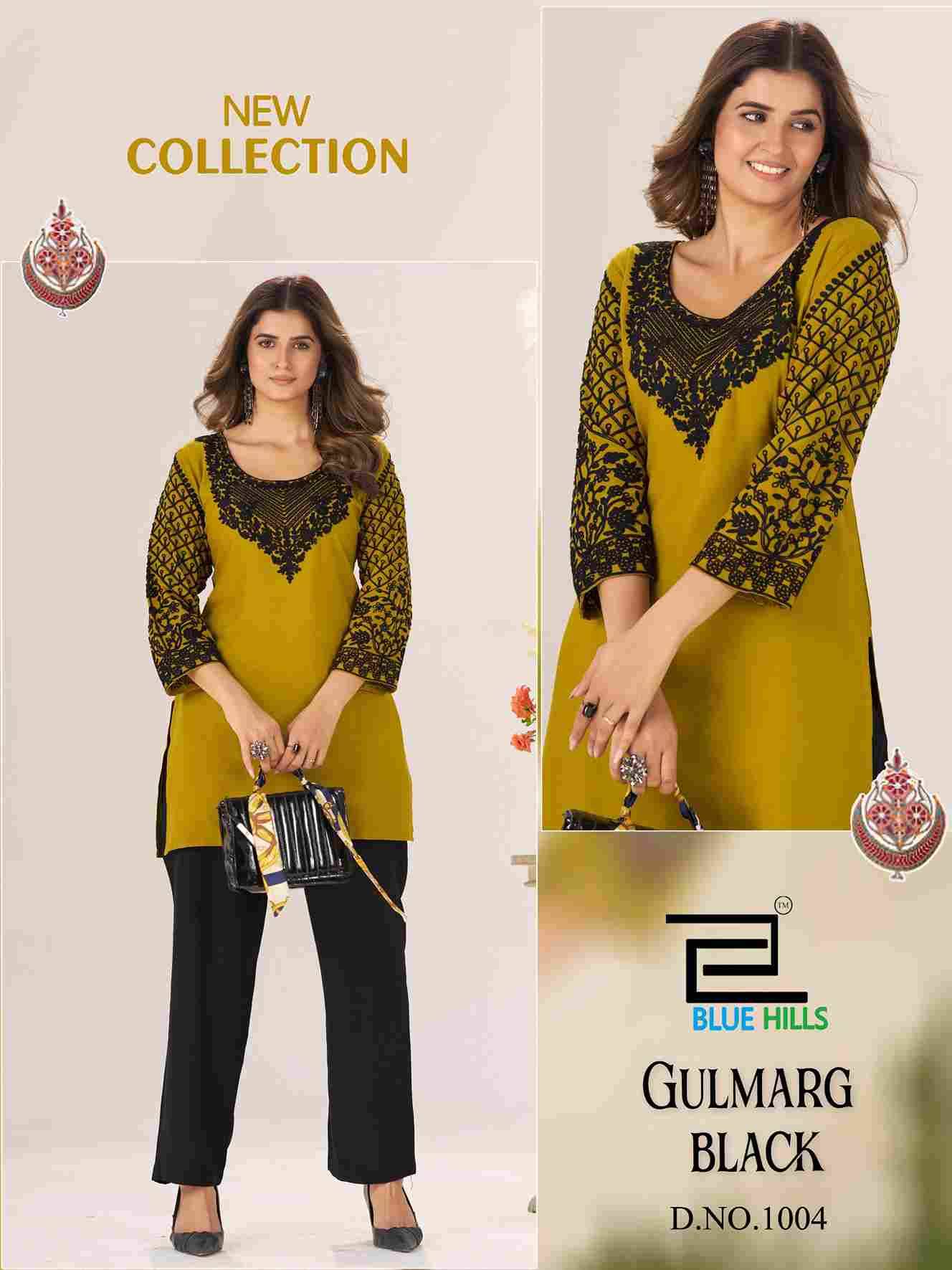 Gulmarg Black By Blue Hills 1001 To 1004 Series Designer Stylish Fancy Colorful Beautiful Party Wear & Ethnic Wear Collection Heavy Rayon Print Kurtis At Wholesale Price
