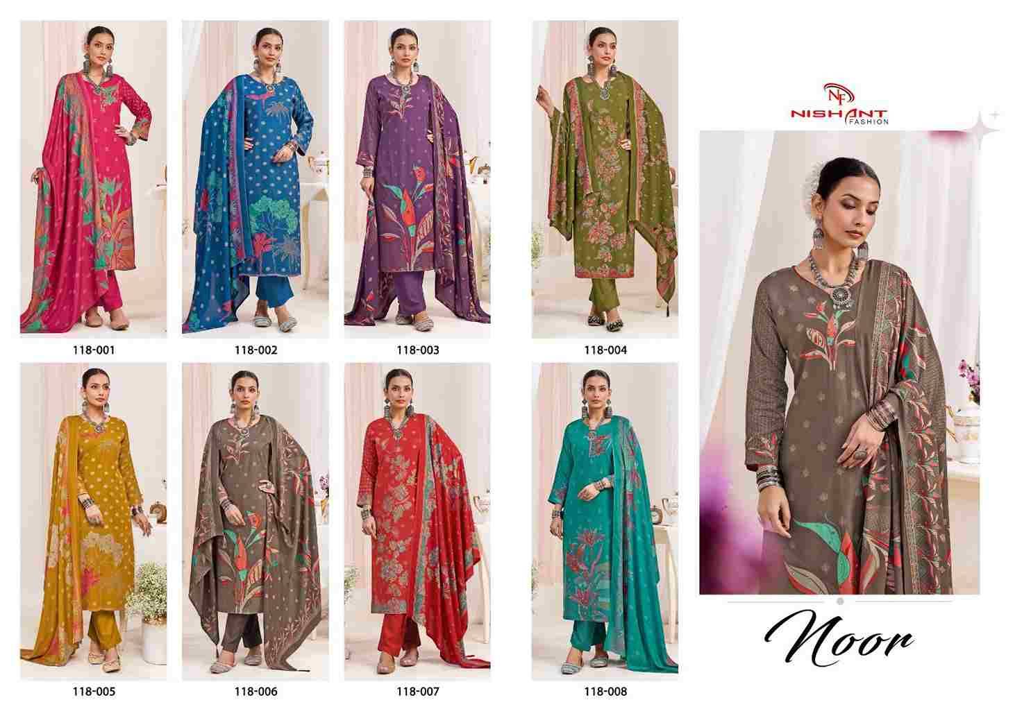 Noor By Nishant Fashion 118-001 To 118-008 Series Beautiful Festive Suits Stylish Fancy Colorful Party Wear & Occasional Wear Viscose Pashmina Dresses At Wholesale Price