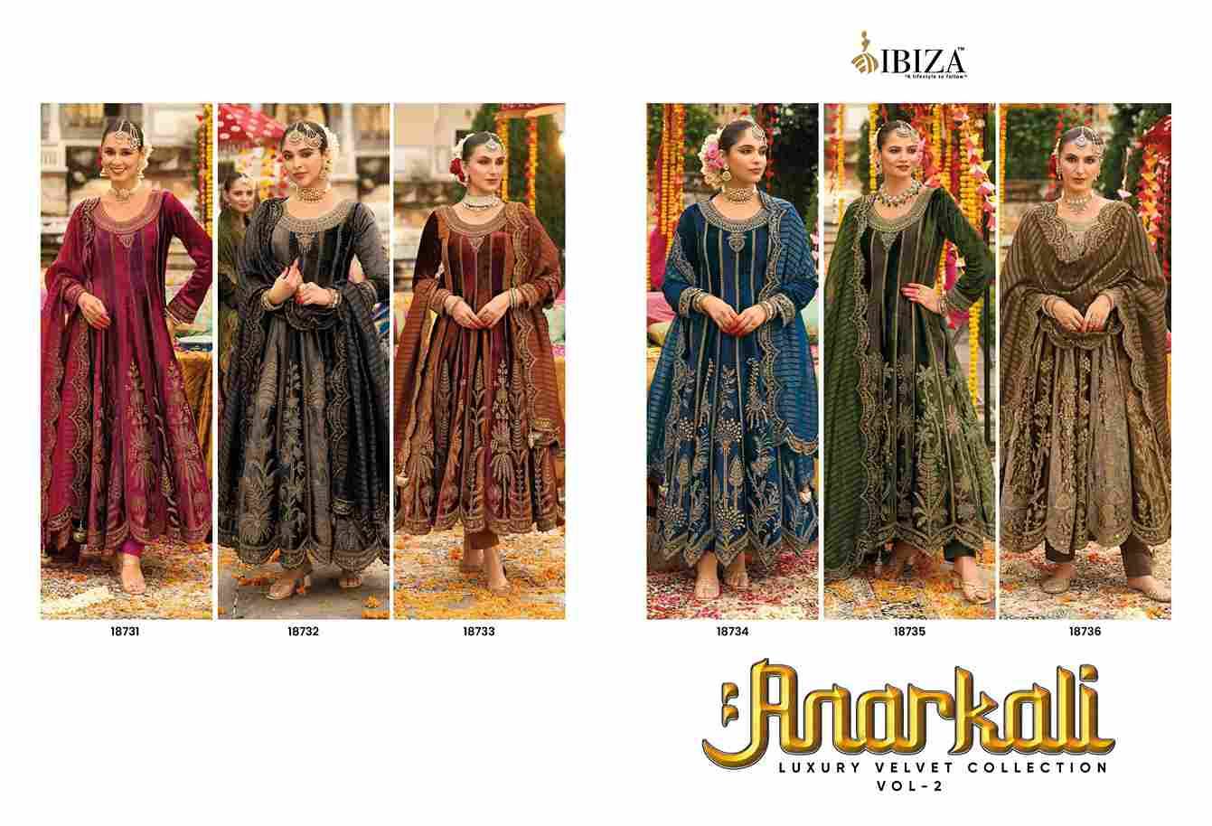 Anarkali Vol-2 By Ibiza 18731 To 18736 Series Beautiful Anarkali Suits Colorful Stylish Fancy Casual Wear & Ethnic Wear Pure Velvet Velvet Dresses At Wholesale Price