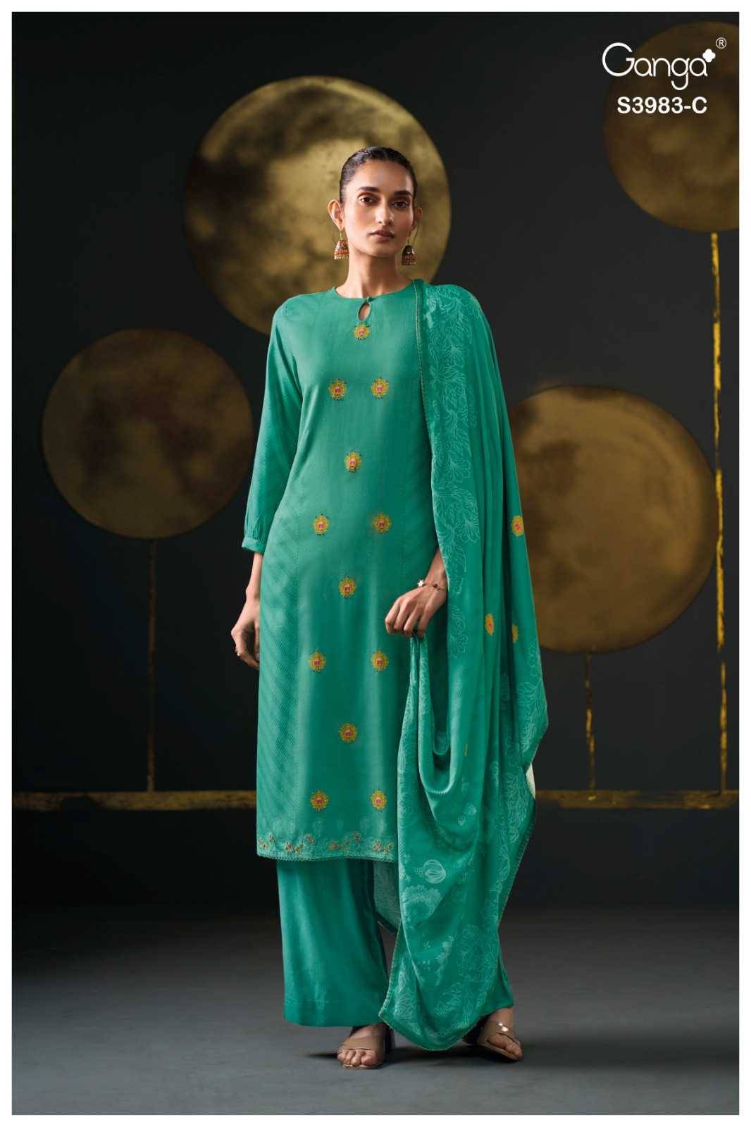 Vritali-3983 By Ganga Fashion 3983-A To 3983-D Series Beautiful Festive Suits Stylish Colorful Fancy Casual Wear & Ethnic Wear Premium Pashmina Print Dresses At Wholesale Price