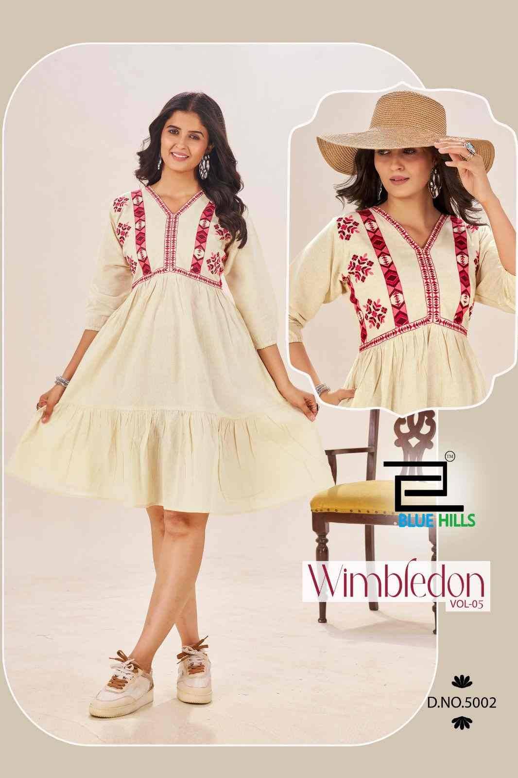 Wimbledon Vol-5 By Blue Hills 5001 To 5004 Series Beautiful Stylish Fancy Colorful Casual Wear & Ethnic Wear Cotton Flex Kurtis At Wholesale Price