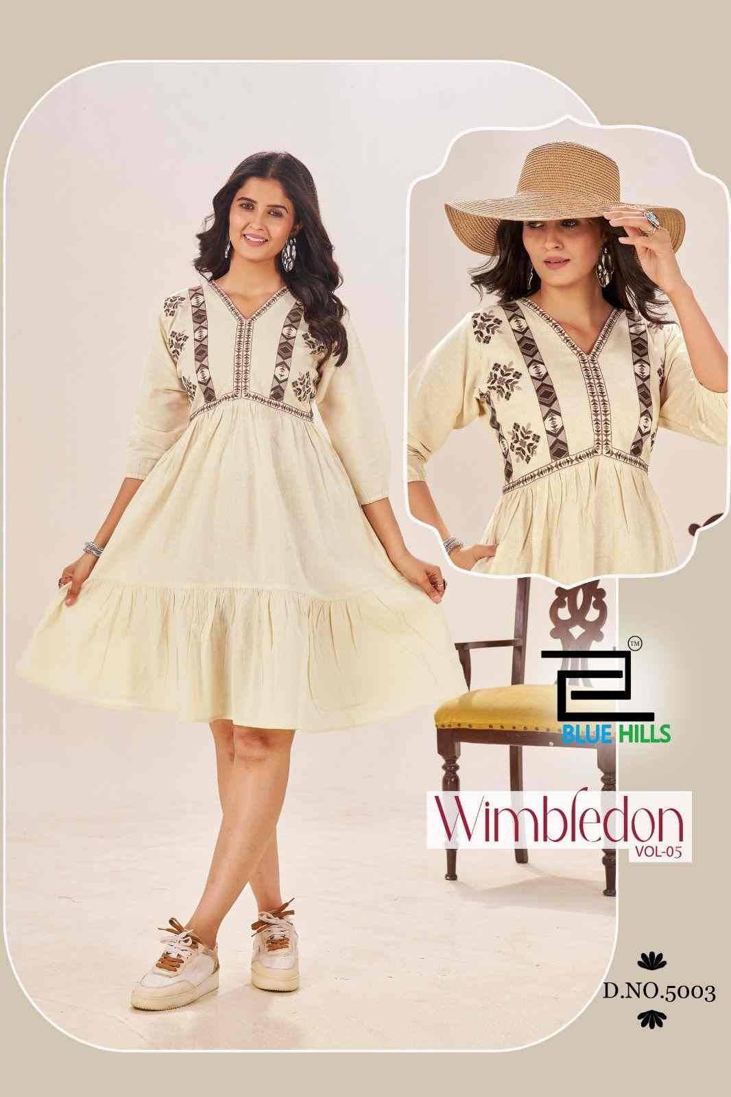 Wimbledon Vol-5 By Blue Hills 5001 To 5004 Series Beautiful Stylish Fancy Colorful Casual Wear & Ethnic Wear Cotton Flex Kurtis At Wholesale Price