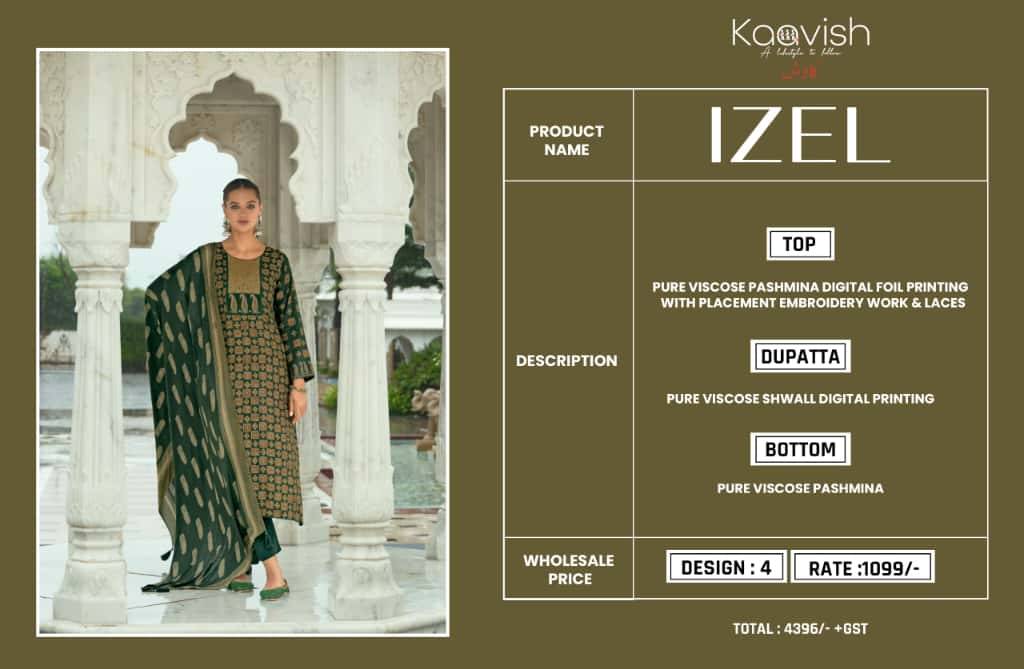 Izel By Kaavish 2011 To 2014 Series Beautiful Festive Suits Colorful Stylish Fancy Casual Wear & Ethnic Wear Pure Viscose Pashmina Dresses At Wholesale Price