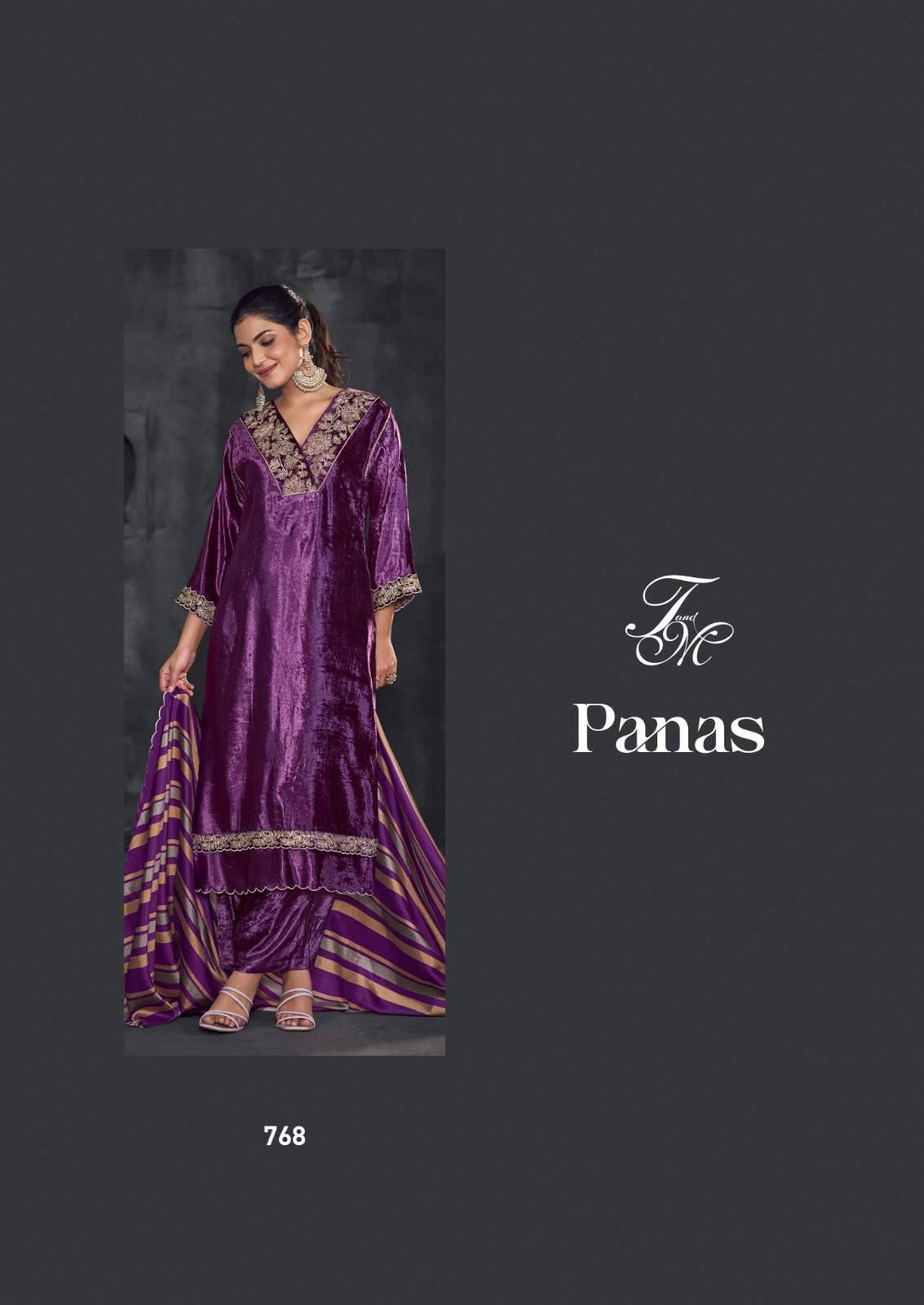Panas By T And M Designer Studio Beautiful Festive Suits Colorful Stylish Fancy Casual Wear & Ethnic Wear Viscose Velvet Dresses At Wholesale Price