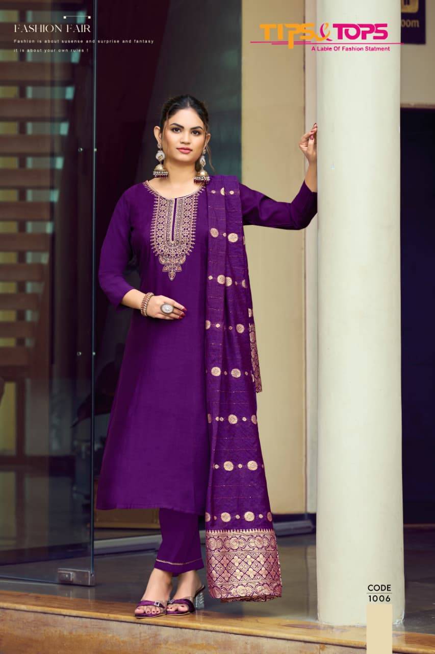 Maahi Vol-2 By Tips And Tops 1001 To 1006 Series Beautiful Festive Suits Colorful Stylish Fancy Casual Wear & Ethnic Wear Heavy Roman Silk Dresses At Wholesale Price