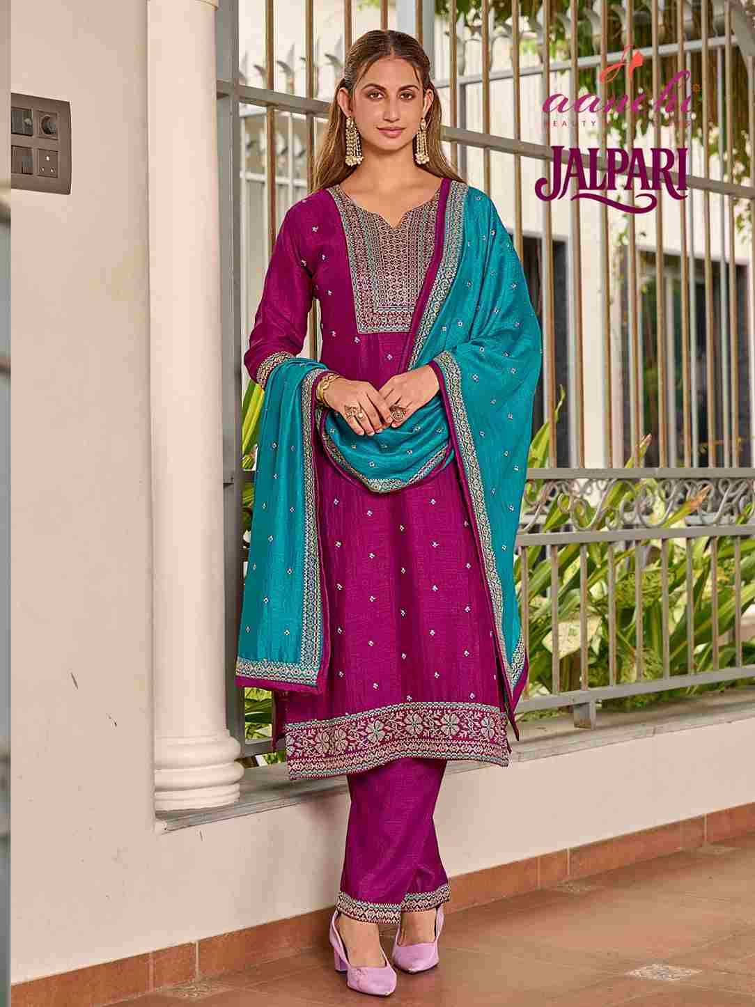 Jalpari By Aanchi 01 To 04 Series Beautiful Festive Suits Colorful Stylish Fancy Casual Wear & Ethnic Wear Vichitra Silk Dresses At Wholesale Price
