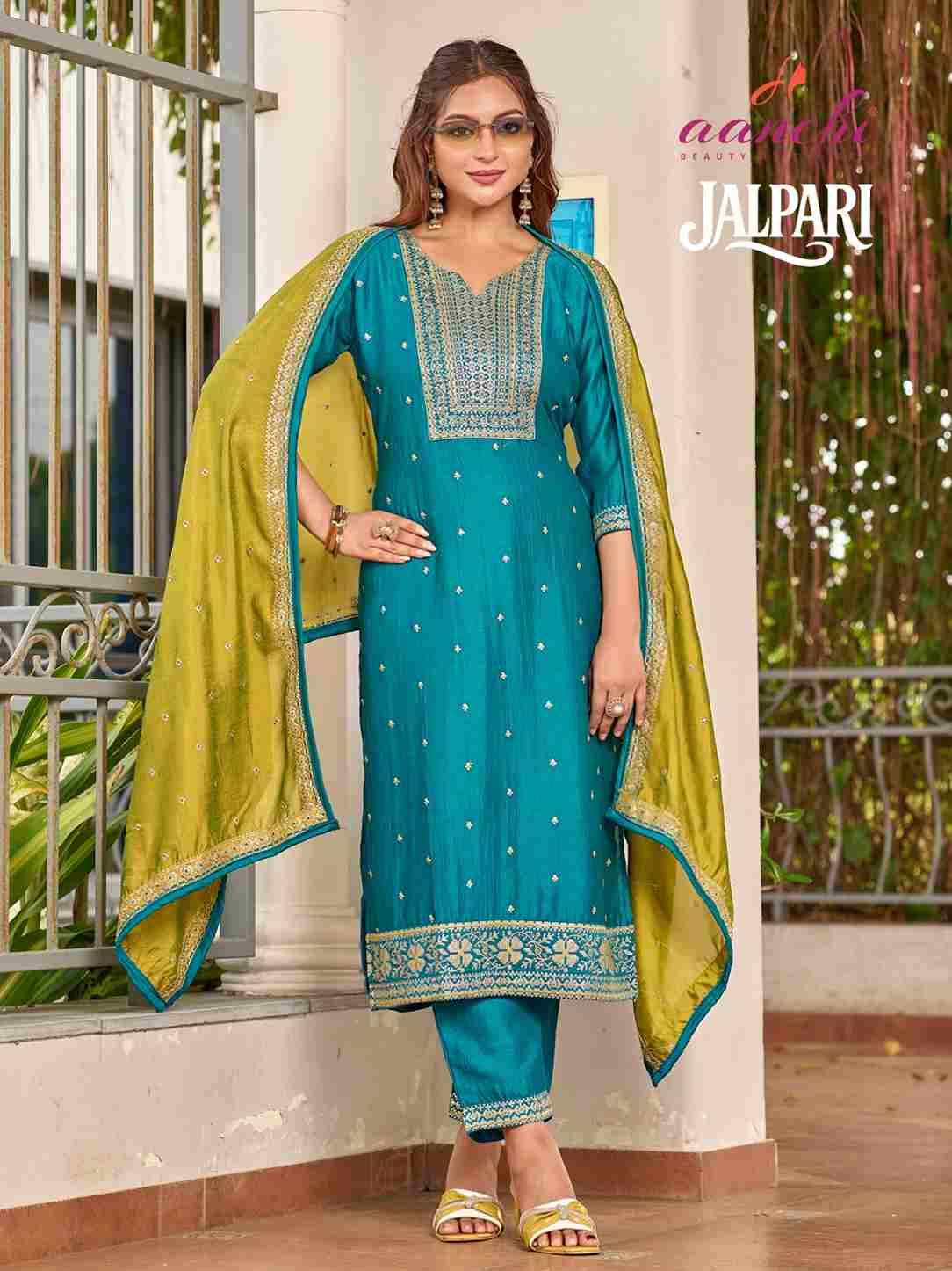 Jalpari By Aanchi 01 To 04 Series Beautiful Festive Suits Colorful Stylish Fancy Casual Wear & Ethnic Wear Vichitra Silk Dresses At Wholesale Price
