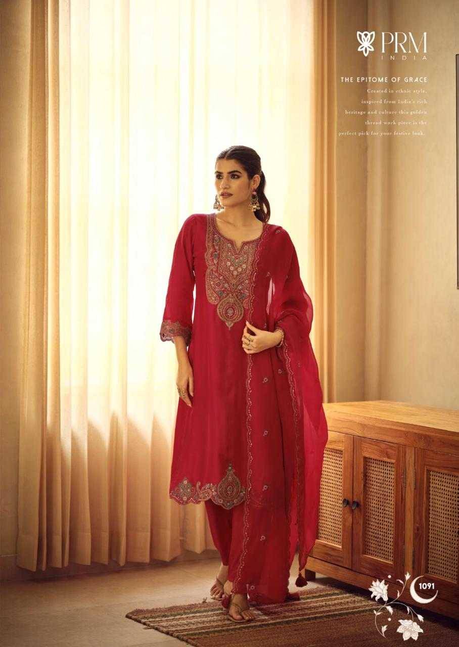 Moh By PRM Trendz 1086 To 1091 Series Beautiful Festive Suits Colorful Stylish Fancy Casual Wear & Ethnic Wear Pure Russian Silk Dresses At Wholesale Price