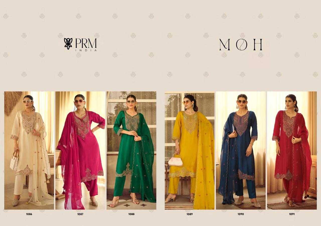 Moh By PRM Trendz 1086 To 1091 Series Beautiful Festive Suits Colorful Stylish Fancy Casual Wear & Ethnic Wear Pure Russian Silk Dresses At Wholesale Price