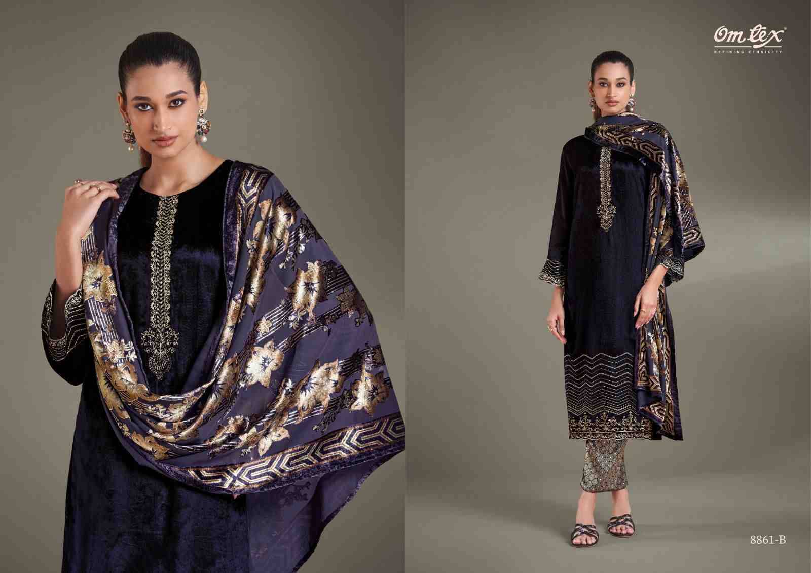 Ritha Vol-25 By Om Tex 8861-A To 8861-D Series Beautiful Festive Suits Colorful Stylish Fancy Casual Wear & Ethnic Wear Viscose Velvet Dresses At Wholesale Price