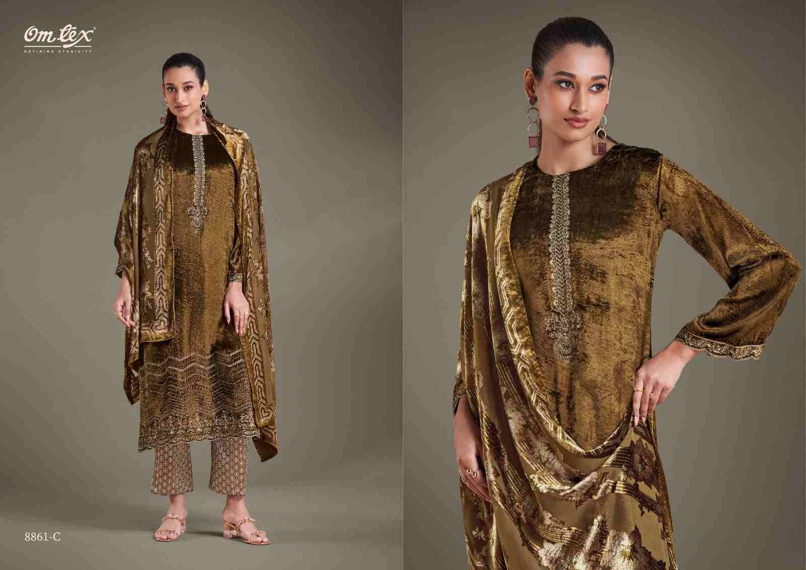 Ritha Vol-25 By Om Tex 8861-A To 8861-D Series Beautiful Festive Suits Colorful Stylish Fancy Casual Wear & Ethnic Wear Viscose Velvet Dresses At Wholesale Price