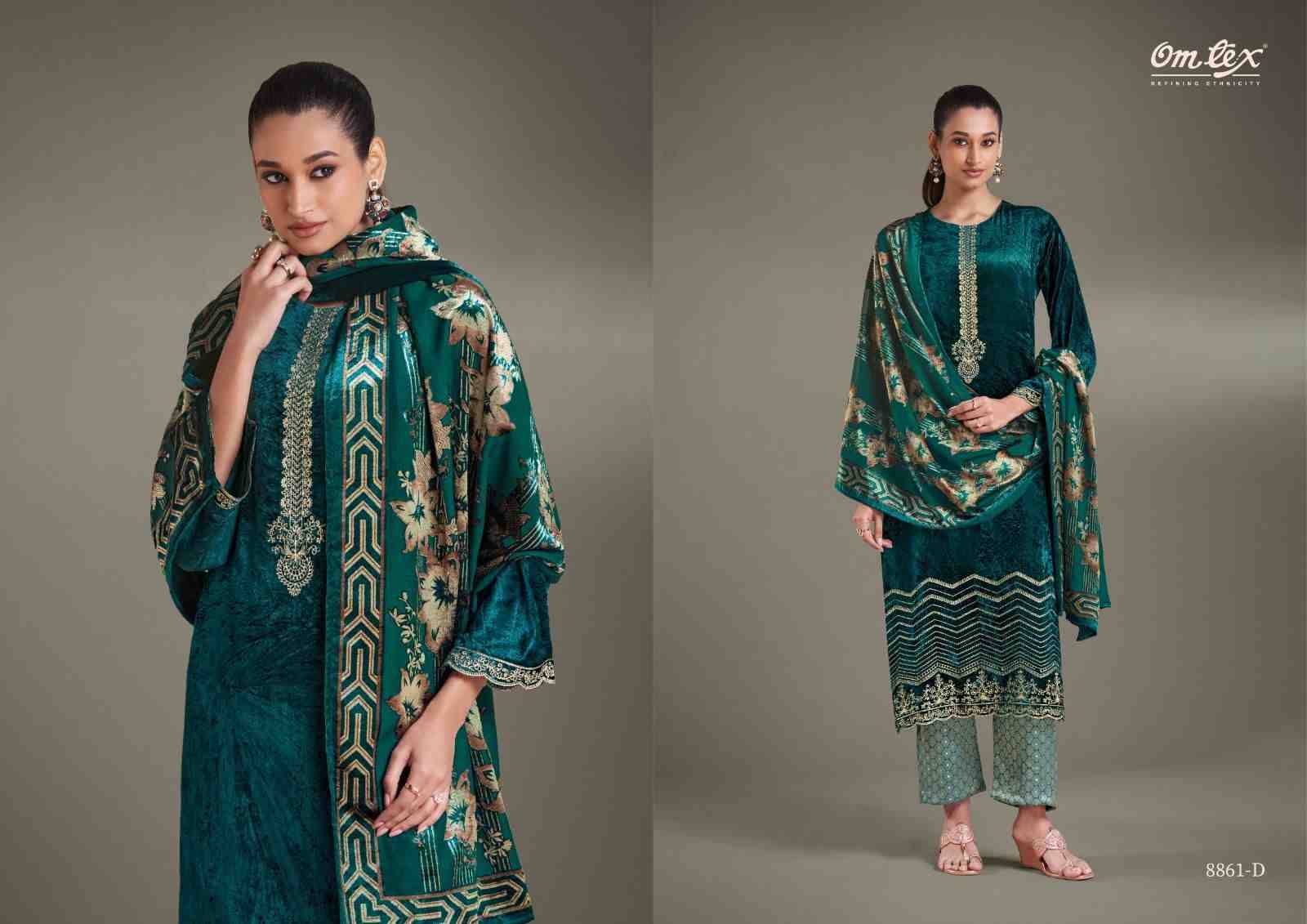 Ritha Vol-25 By Om Tex 8861-A To 8861-D Series Beautiful Festive Suits Colorful Stylish Fancy Casual Wear & Ethnic Wear Viscose Velvet Dresses At Wholesale Price