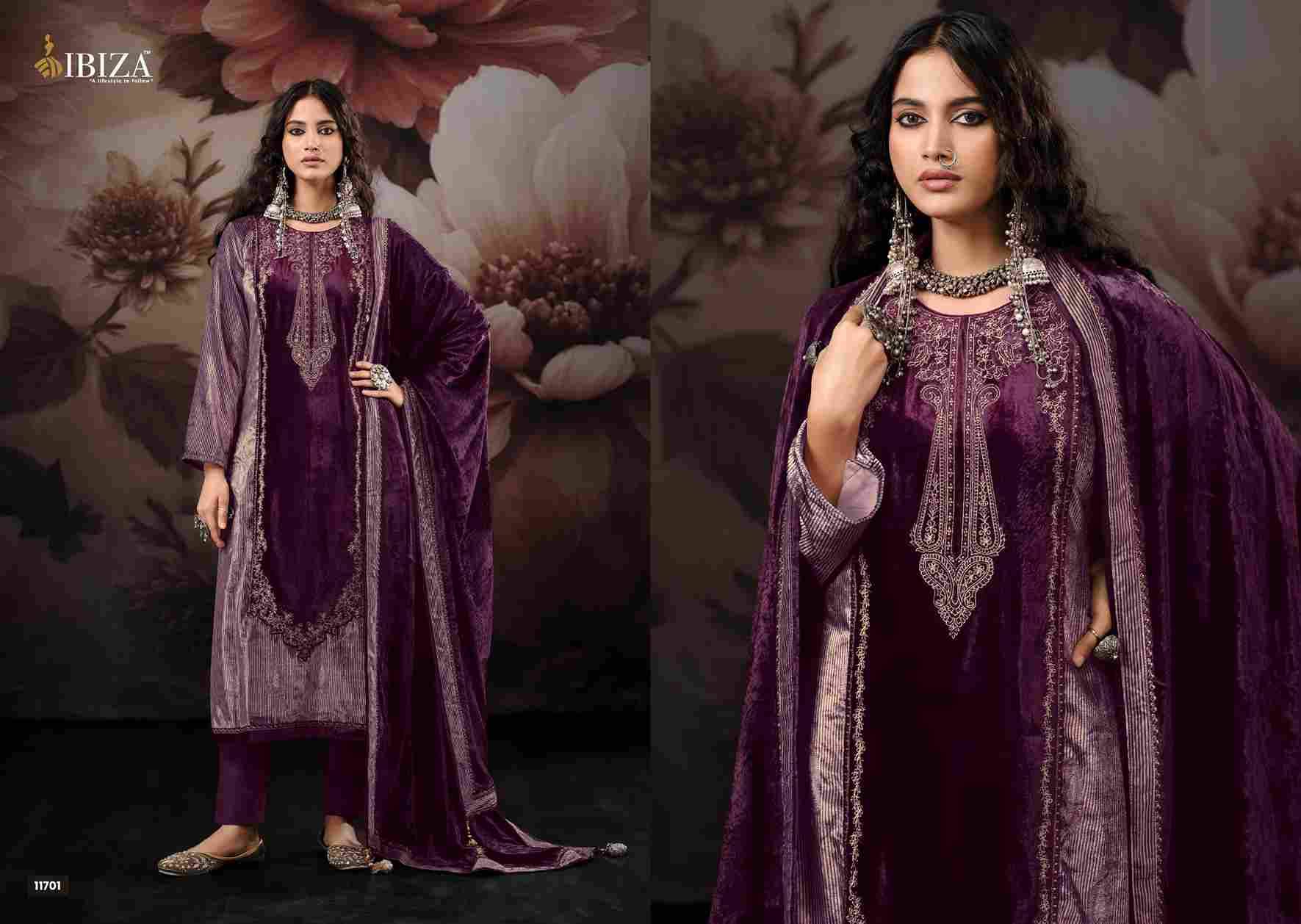 Qifat By Ibiza 11701 To 11704 Series Beautiful Festive Suits Colorful Stylish Fancy Casual Wear & Ethnic Wear Pure Viscose Velvet Dresses At Wholesale Price