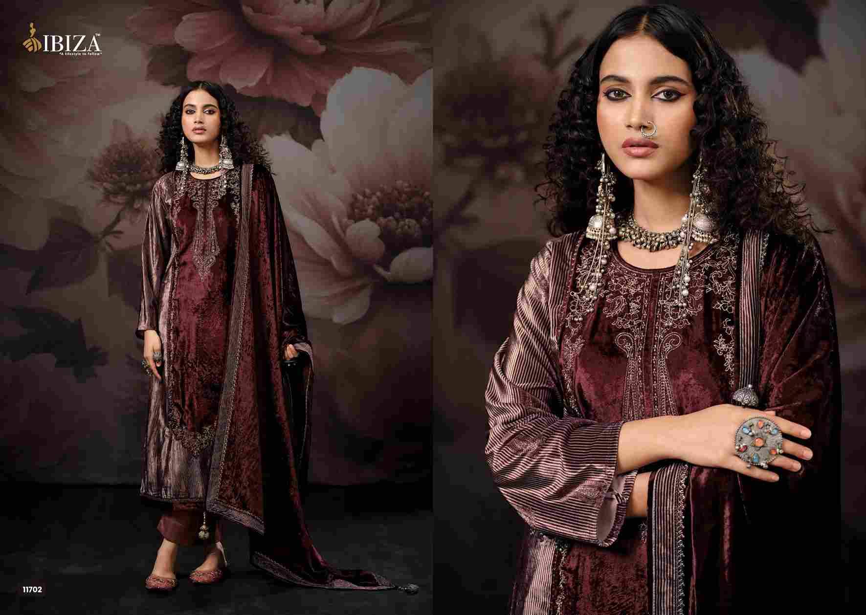 Qifat By Ibiza 11701 To 11704 Series Beautiful Festive Suits Colorful Stylish Fancy Casual Wear & Ethnic Wear Pure Viscose Velvet Dresses At Wholesale Price
