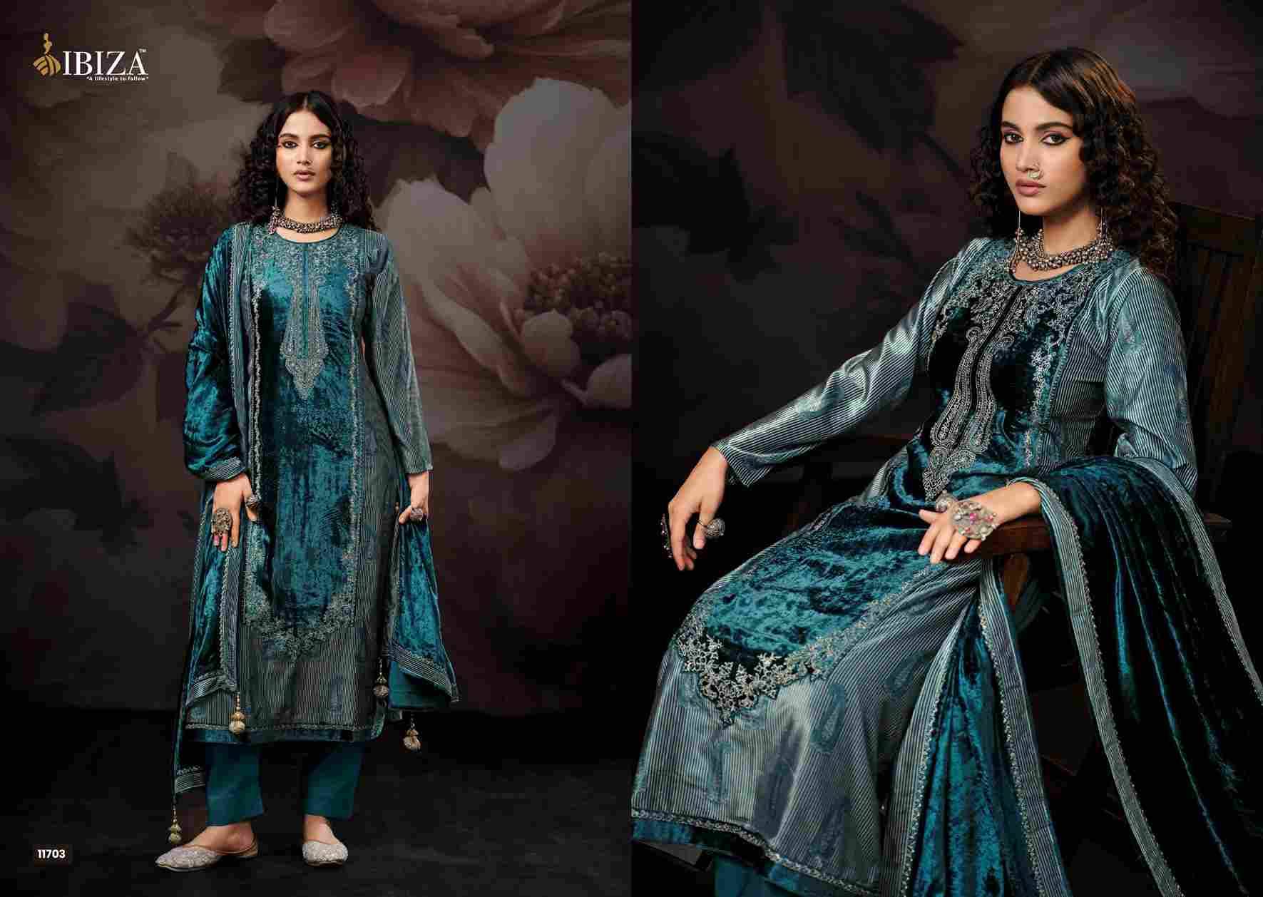 Qifat By Ibiza 11701 To 11704 Series Beautiful Festive Suits Colorful Stylish Fancy Casual Wear & Ethnic Wear Pure Viscose Velvet Dresses At Wholesale Price