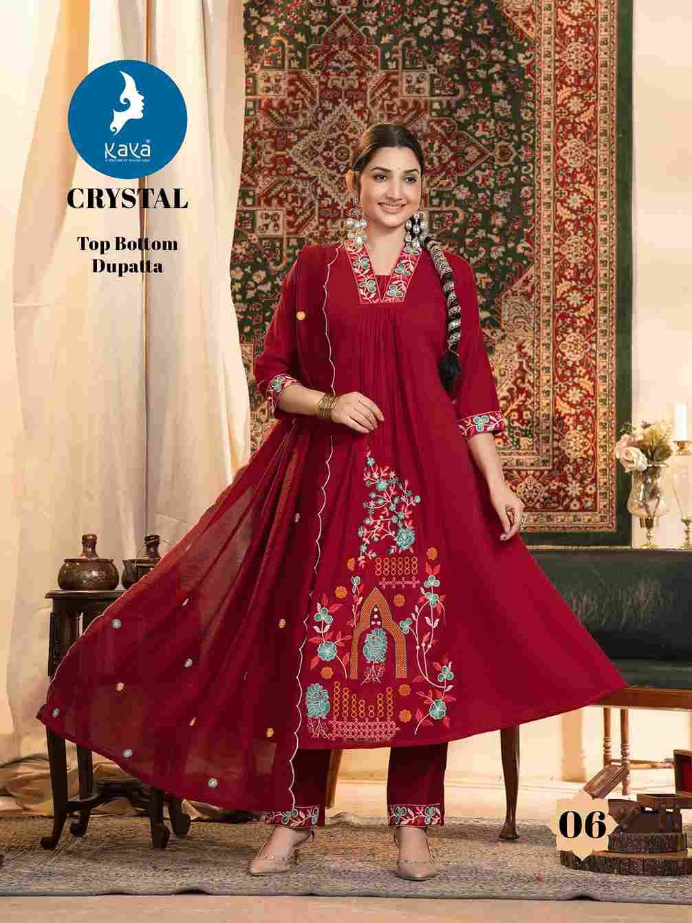 Crystal By Kaya 01 To 06 Series Designer Festive Suits Beautiful Stylish Fancy Colorful Party Wear & Occasional Wear Mal Chanderi Dresses At Wholesale Price