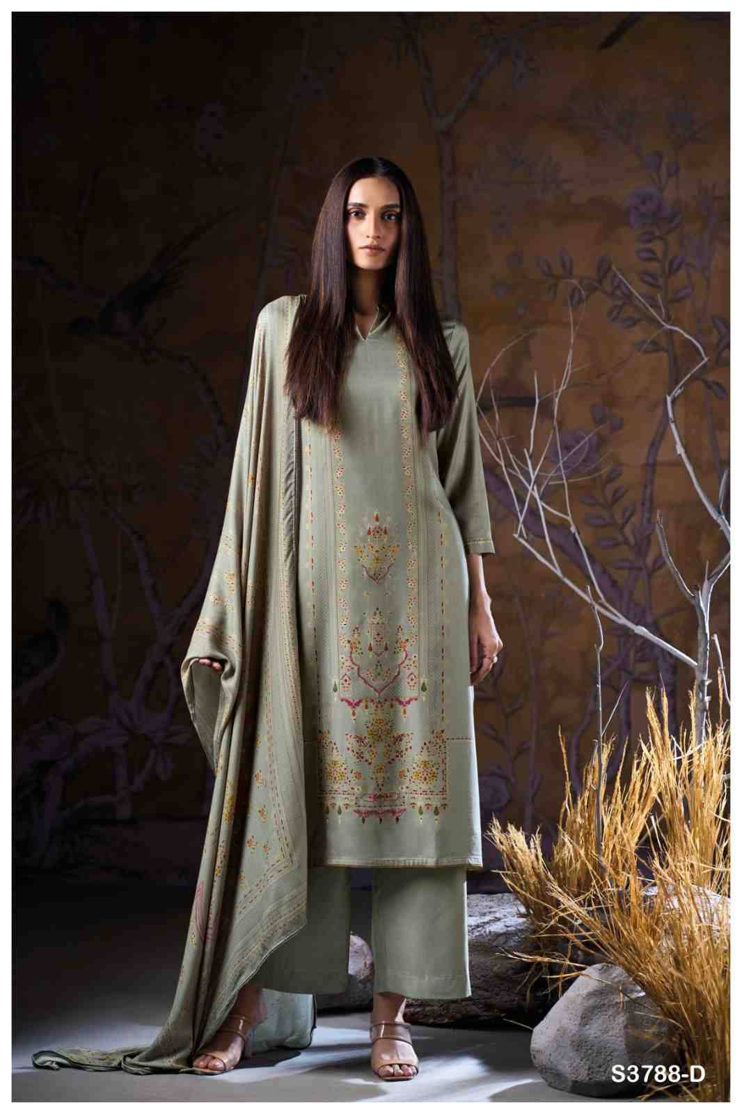 Aralyn-3788 By Ganga Fashion 3788-A To 3788-D Series Beautiful Festive Suits Stylish Colorful Fancy Casual Wear & Ethnic Wear Premium Pashmina Print Dresses At Wholesale Price