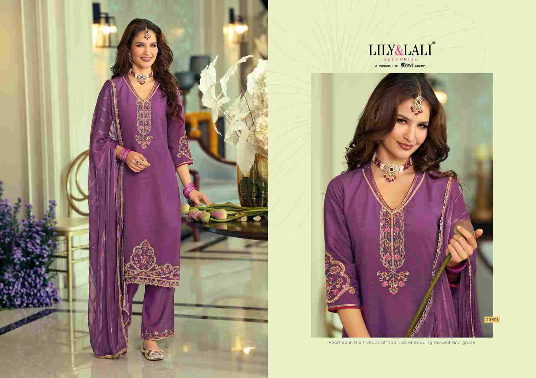 Rang Raag By Lily And Lali 29601 To 29604 Series Beautiful Festive Suits Colorful Stylish Fancy Casual Wear & Ethnic Wear Viscose Silk Embroidery Dresses At Wholesale Price